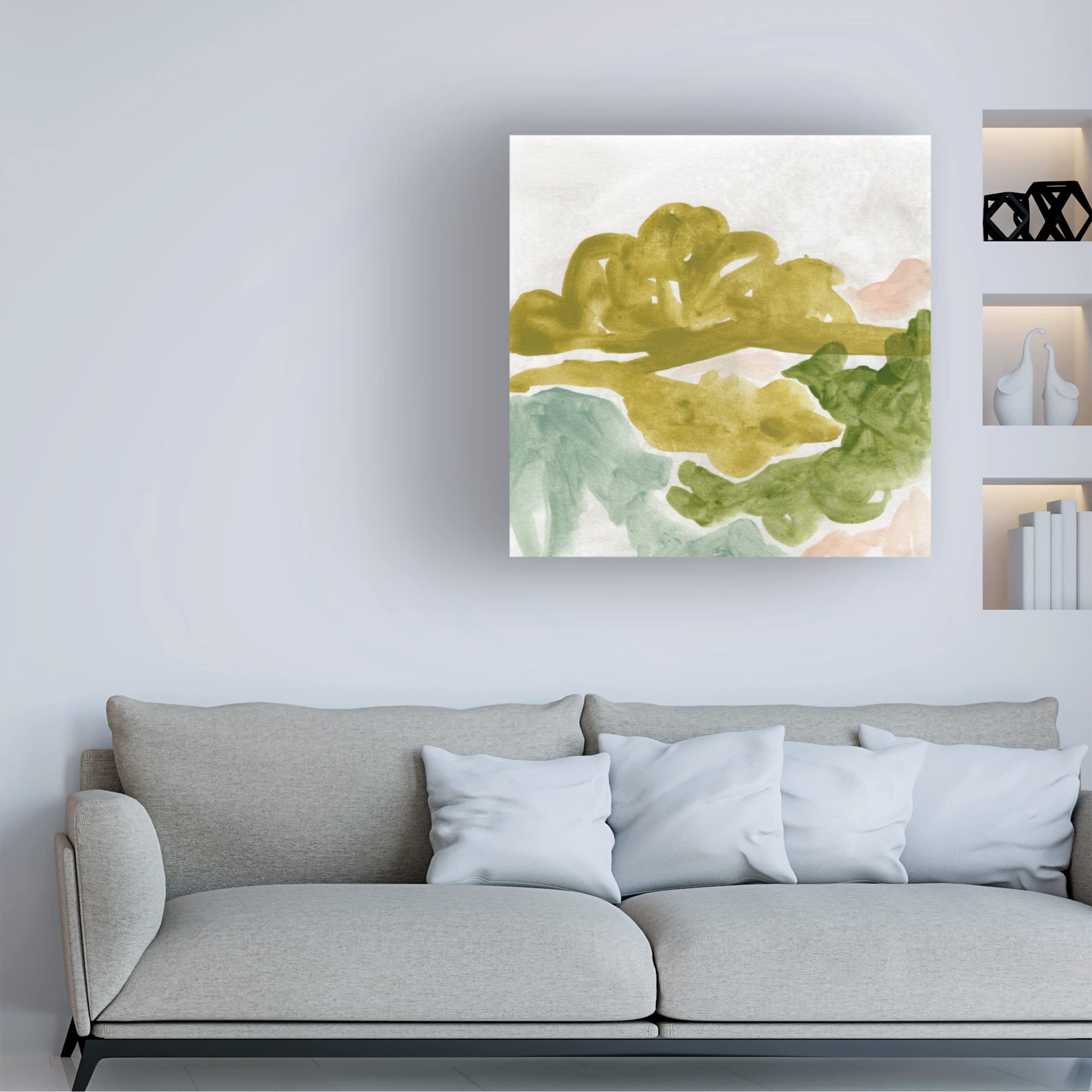 Trademark Fine Art 'Landscape Cameo VI' Canvas Wall Art Print by June Erica Vess - Nature Scenery Painting for Living Room, Bedroom & Office Decor