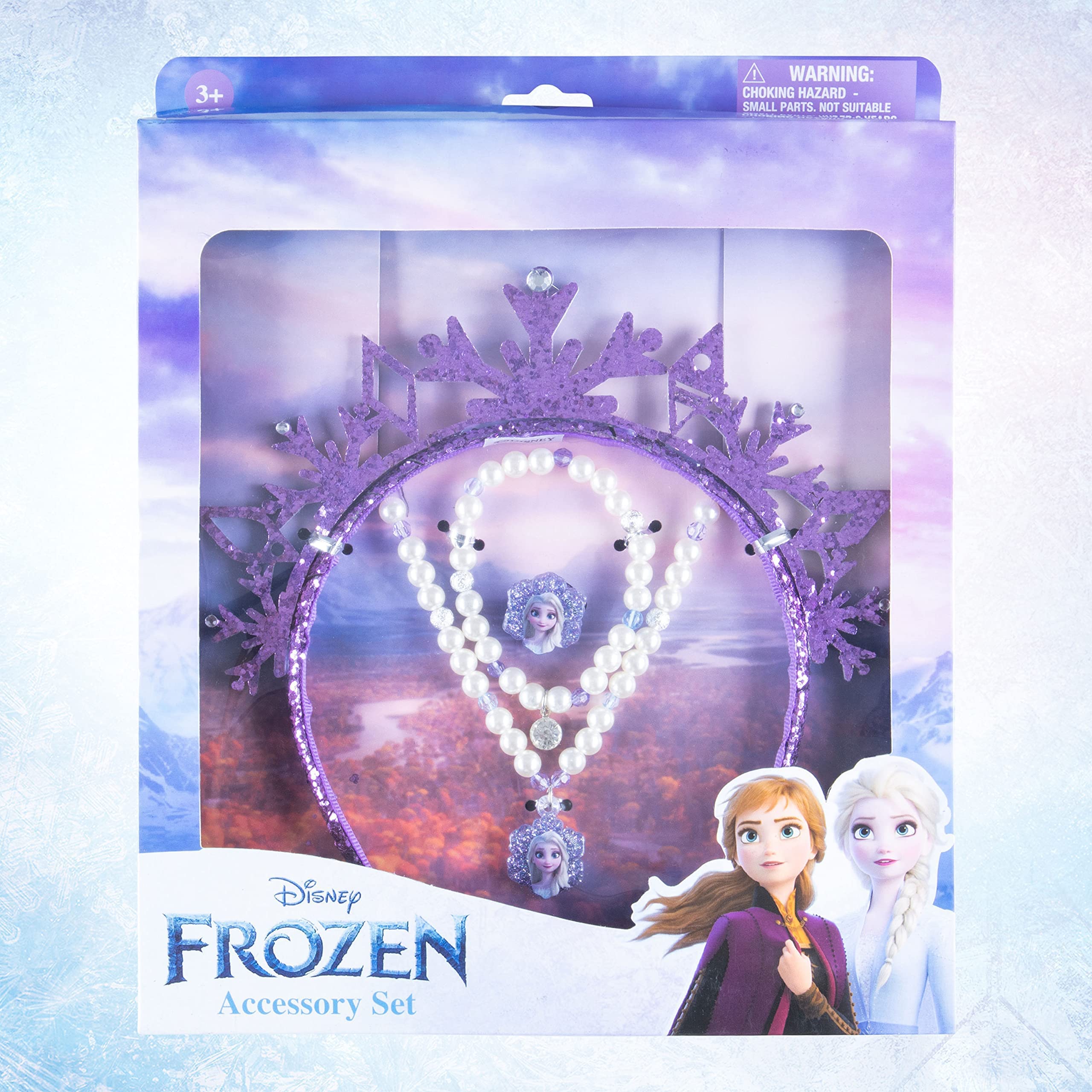 Frozen Princess Dress Up Accessory Set - Elsa Tiara & Jewelry Kit for Girls - Birthday & Holiday Gift - Costume Role Play Toy for Kids Ages 3+ - Perfect for Dress Up Parties, Halloween & Pretend Play