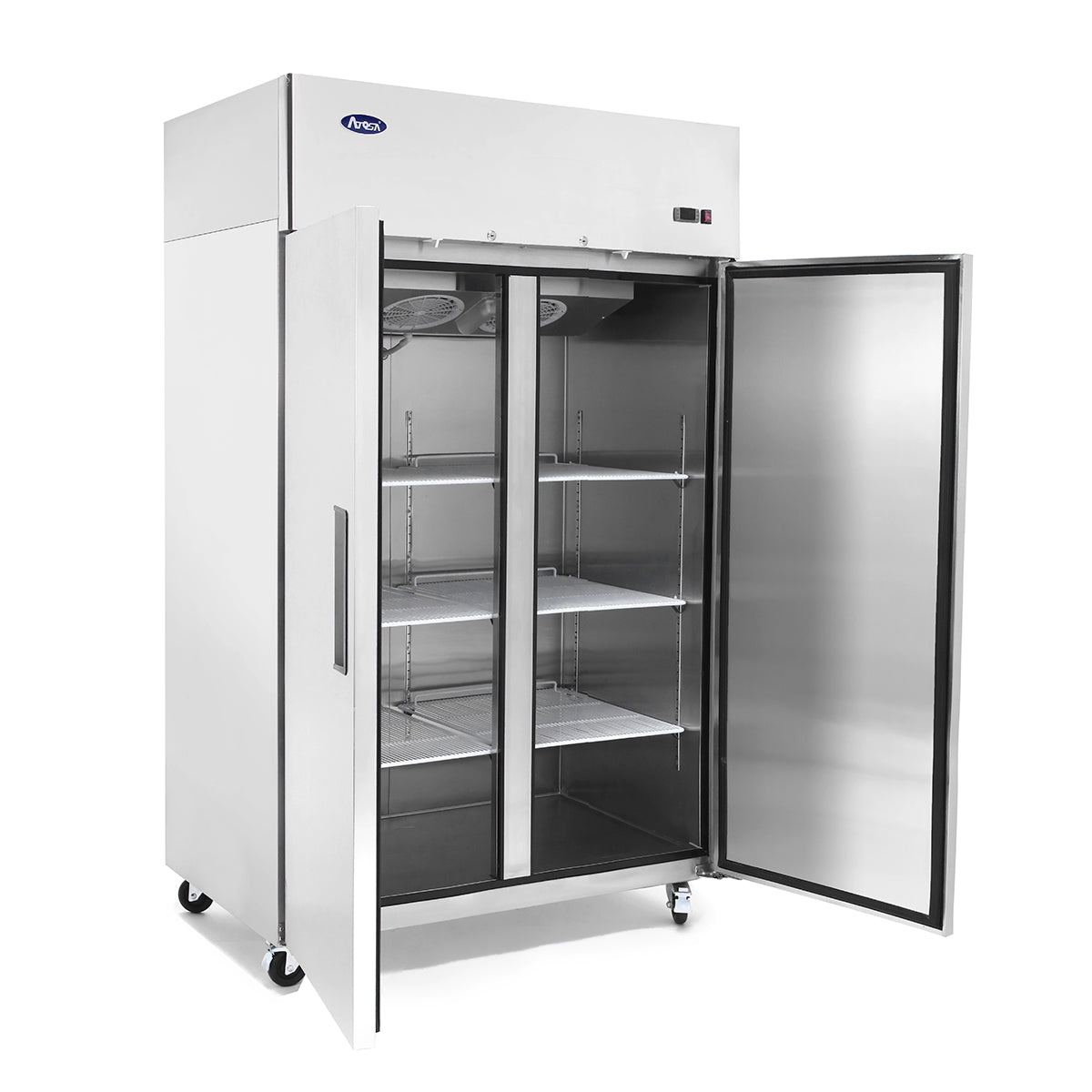 Atosa 52 Inch Commercial Reach-In Refrigerator - 2 Solid Doors, Top Mount Compressor - Ideal for Restaurants, Cafes & Catering Businesses