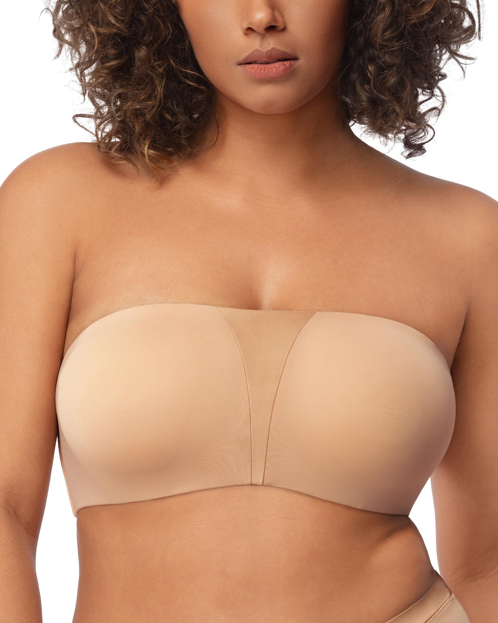 HSIA Women's Strapless Bra for Big Bust - Full Coverage Plus Size Bandeau Bra with Anti-Slip Underwire for Large Breasts | Perfect for Wedding Dresses, Evening Gowns & Formal Wear
