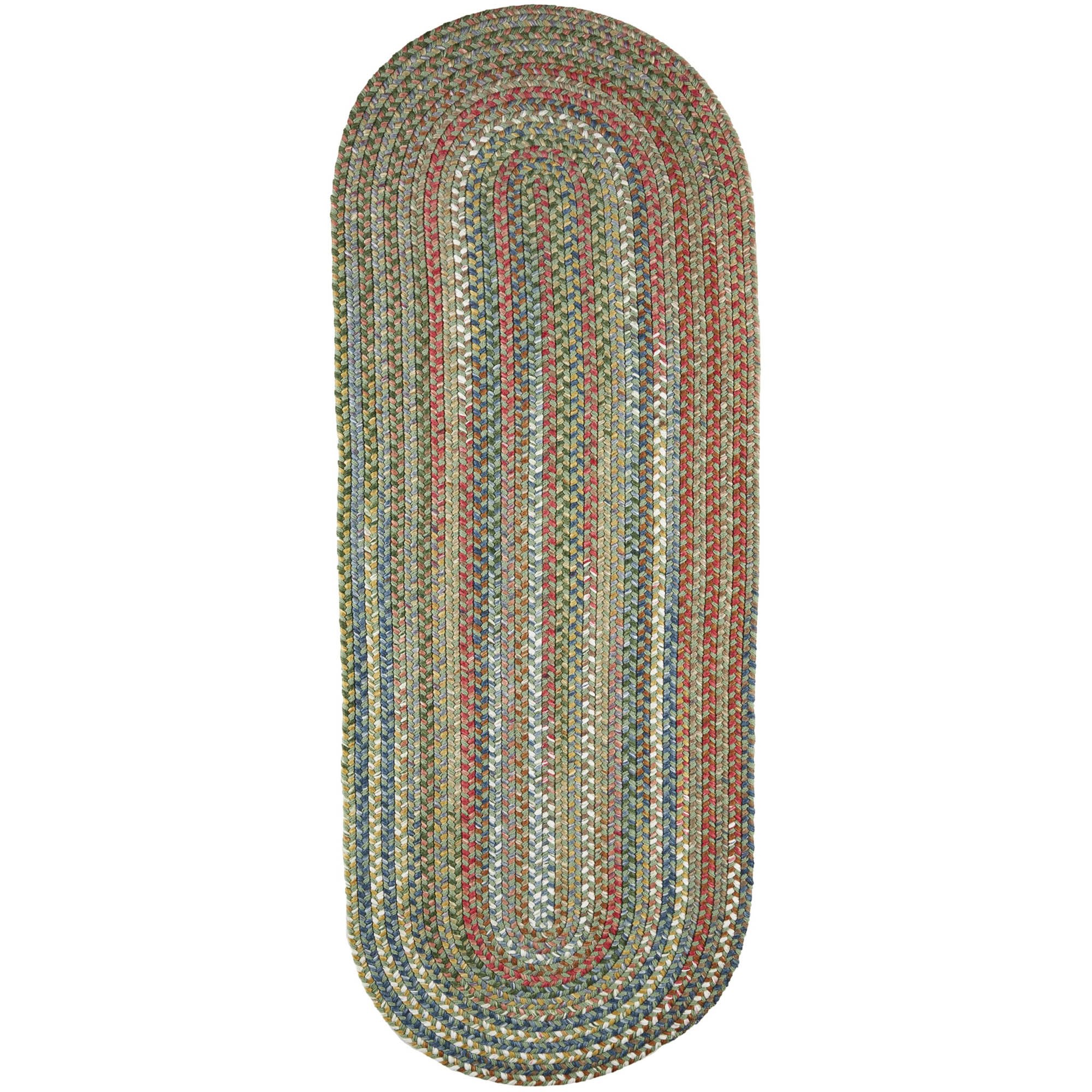 Premium Braided Area Rug - Handmade in USA with Gemstone Colors, Non-Slip Kitchen Runner Rug 2'x4' for Living Room, Hallway & Entryway - Peridot Green