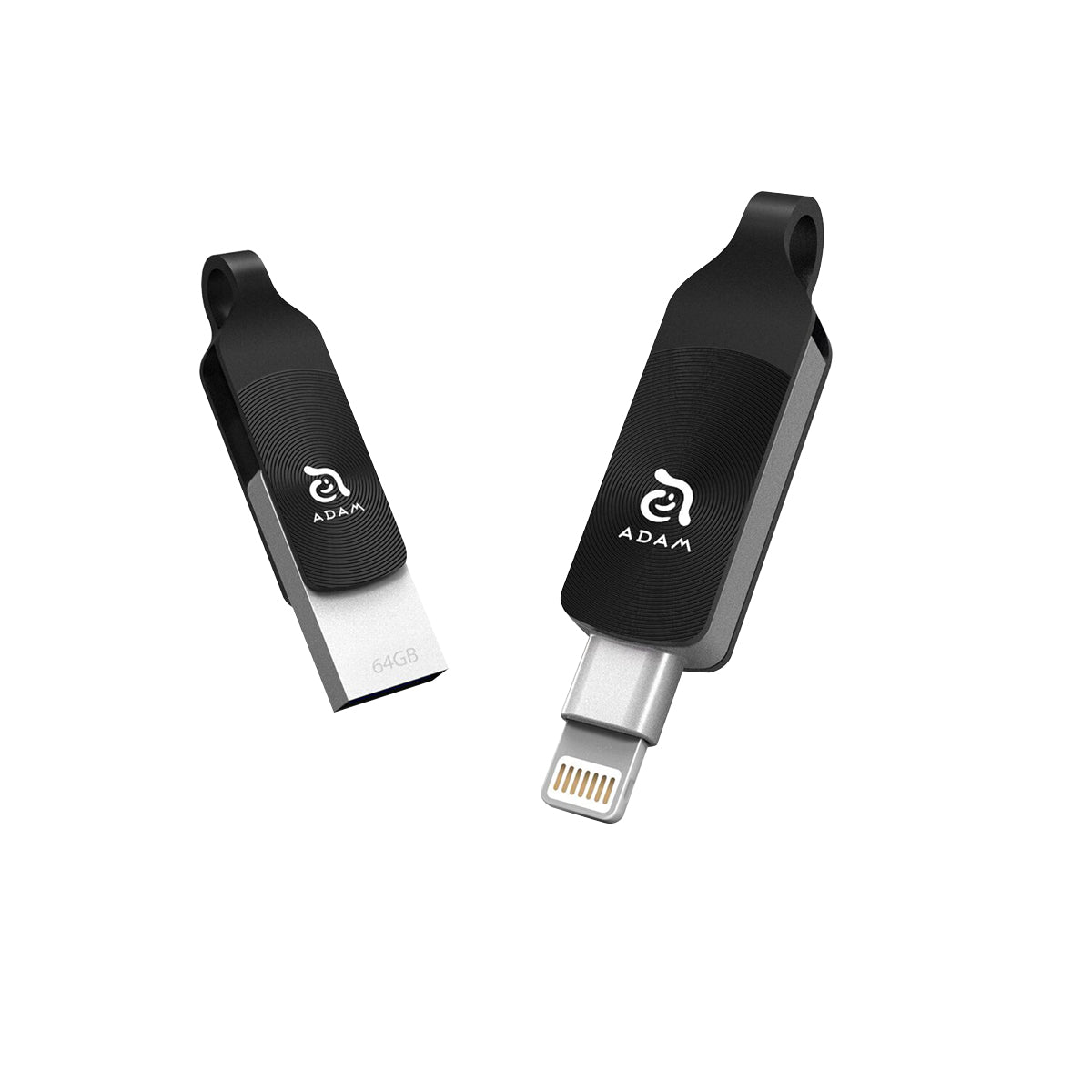 ADAM elements iKlips DUO+ 64GB Lightning USB 3.0 Flash Drive for iPhone iPad - High-Speed Data Transfer, Photo Storage, File Backup (Perfect for Travel, Business, and School Use)