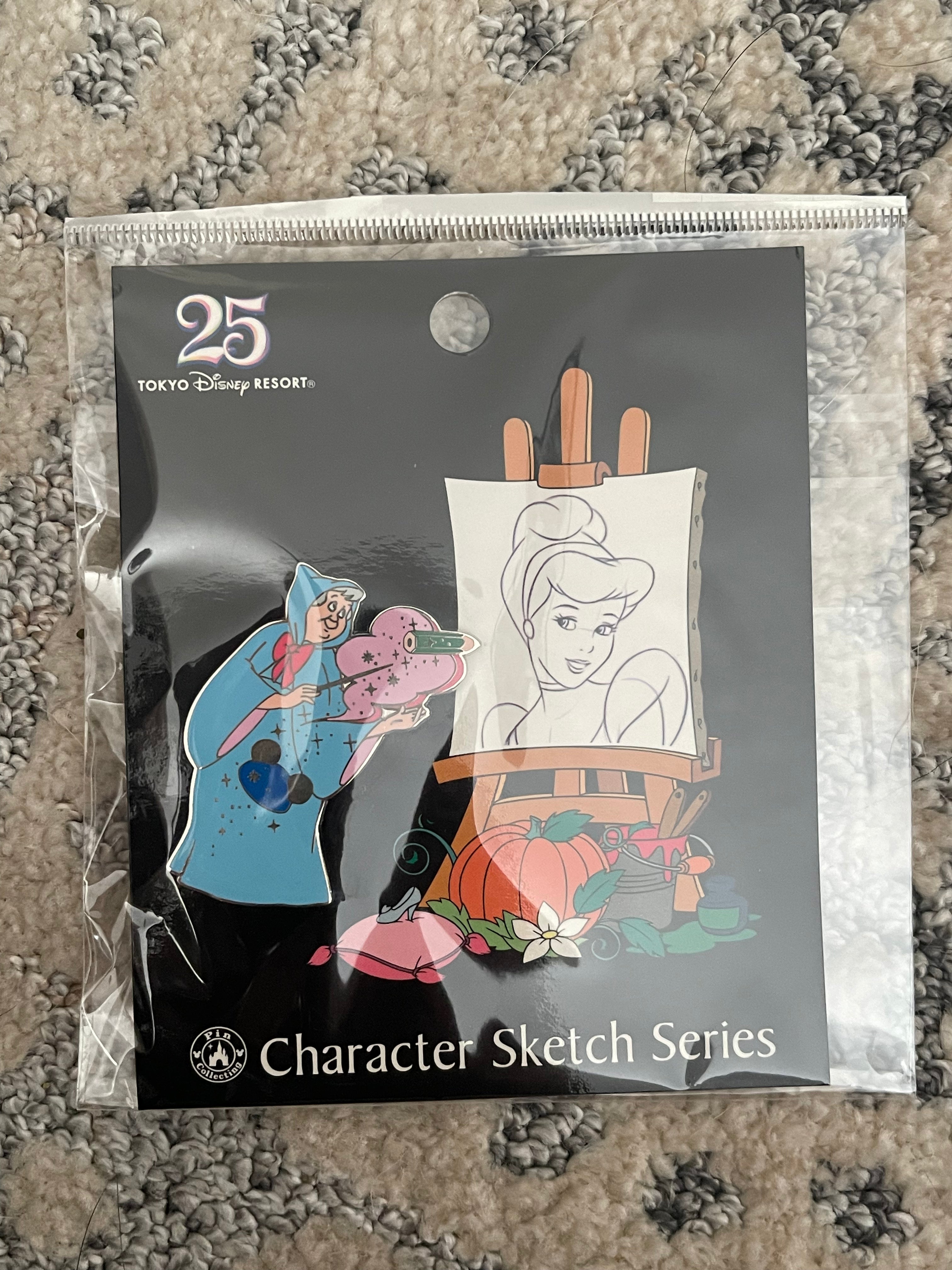 Tokyo Disney Character Sketch Series Enamel Pin - Cute Collectible Badge for Backpacks, Jackets, Hats & Disney Fan Gifts