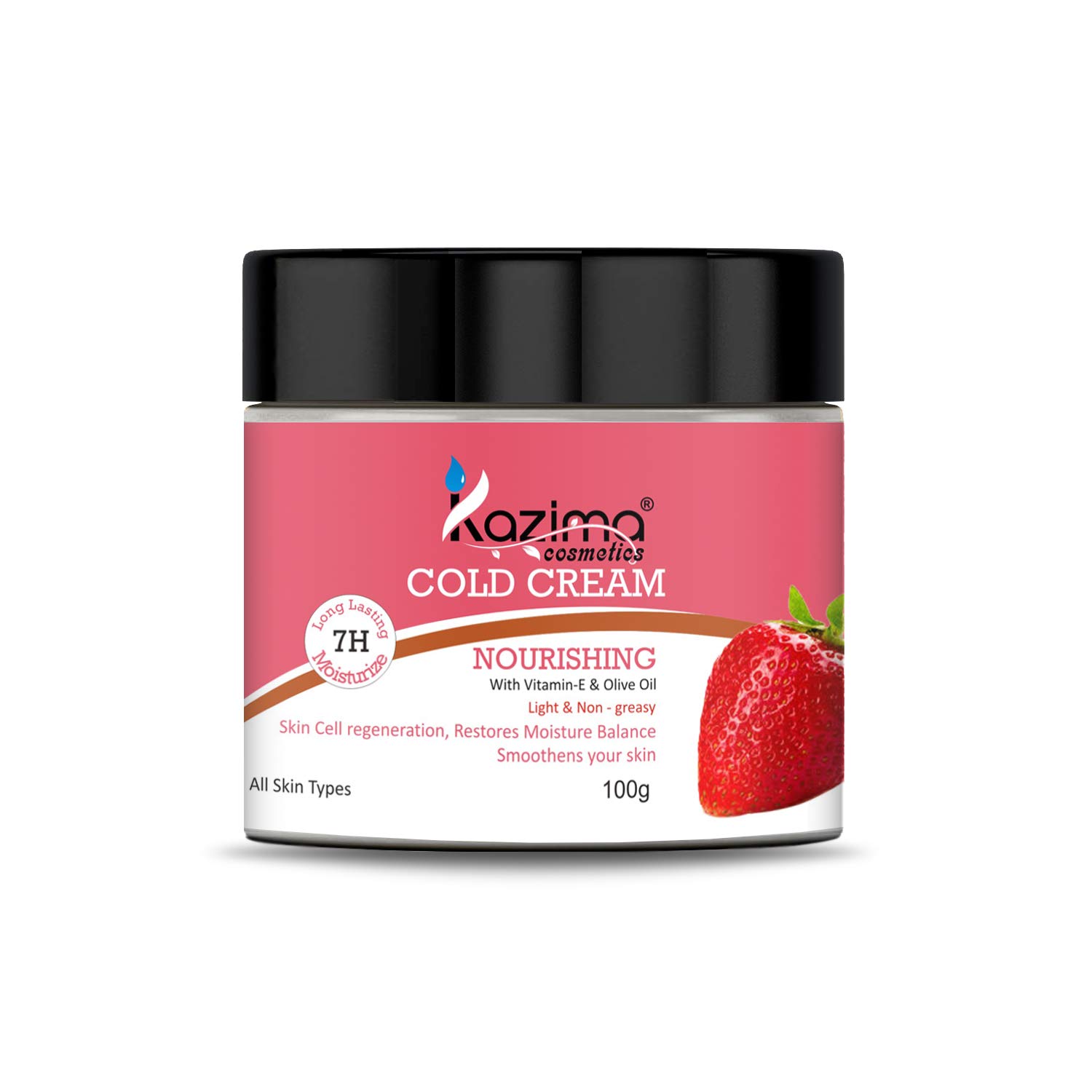KAZIMA Nourishing Cold Cream (100g) with Vitamin E & Olive Oil - Moisturizing Face Cream for Dry Skin, Night Cream for Women & Men - Perfect for Winter Care & Daily Hydration