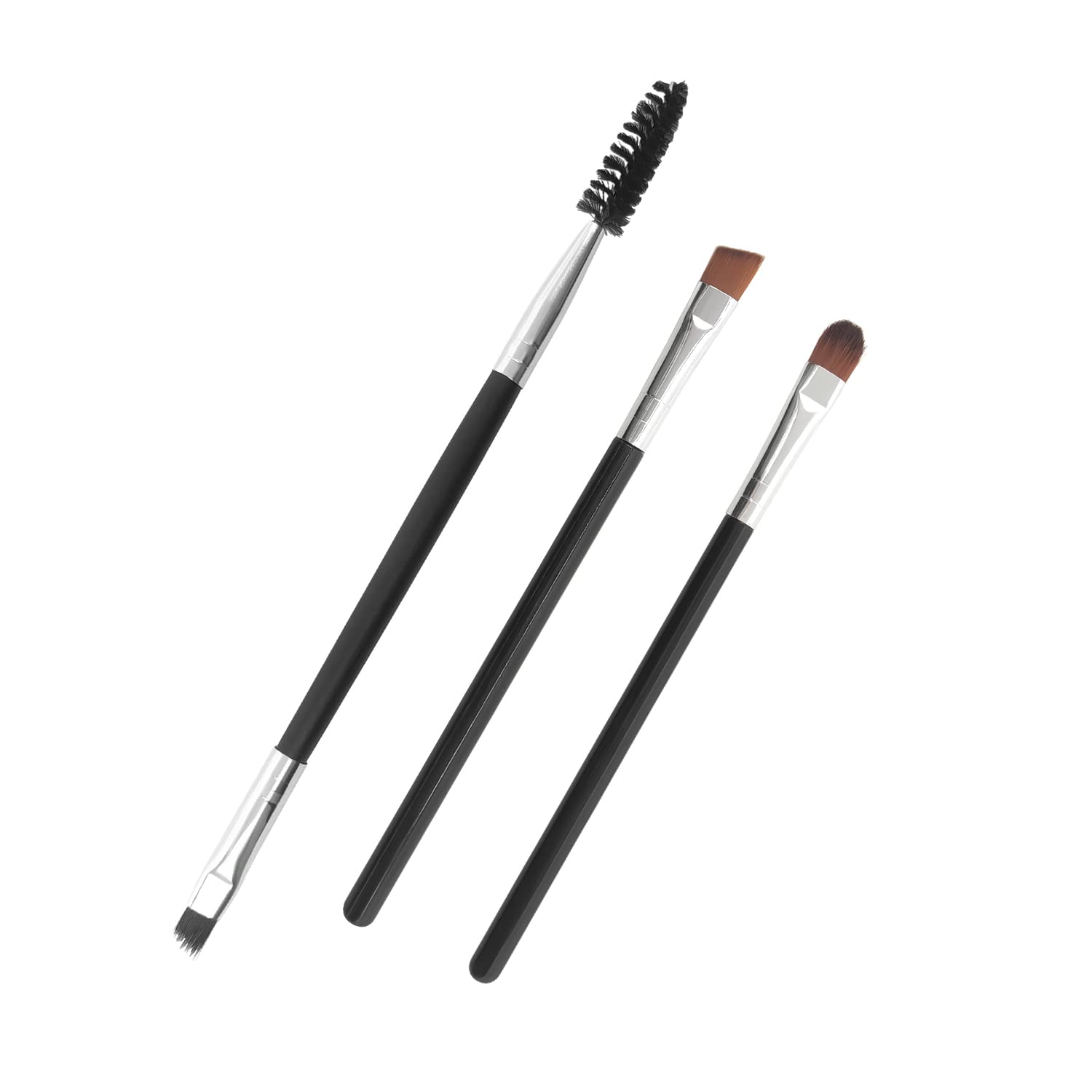3Pcs Eyebrow Brush Set - Angled & Spoolie for Precision Makeup | Perfect for Women & Girls Daily Beauty Routine