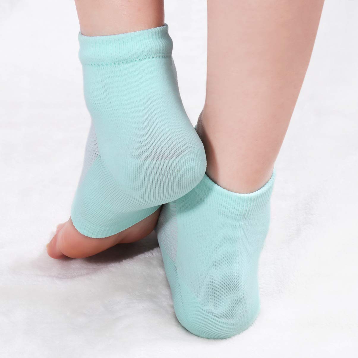 Healifty Moisturizing Gel Heel Socks - Open Toe Spa Socks for Dry Cracked Feet, One Size Fits Most Men & Women - Perfect for Nighttime Foot Care, Pedicures & Home Relaxation
