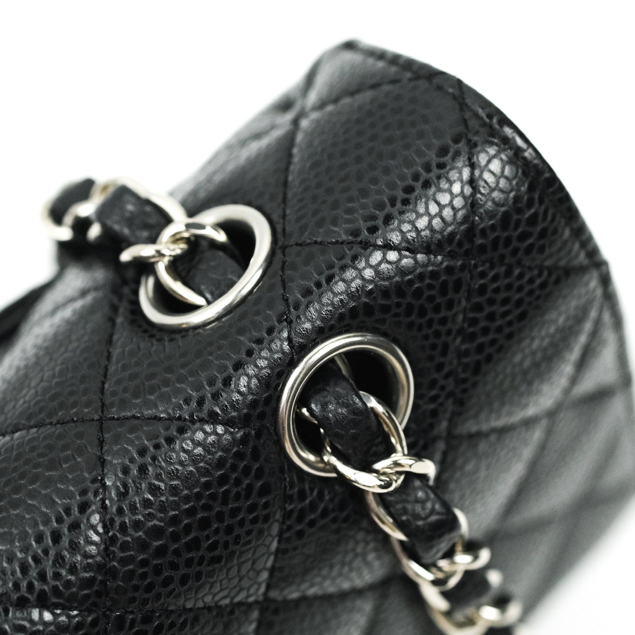 Chanel Classic Medium Double Flap Bag Black Caviar Leather with Silver Hardware - Luxury Designer Handbag for Women, Perfect for Work, Evening & Special Occasions