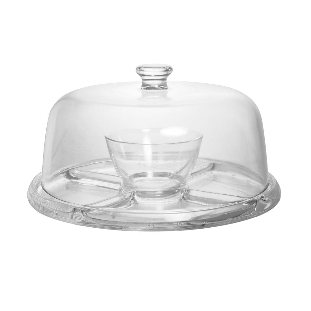 Napoli 4-in-1 Cake Stand with Dome Lid - Elegant Dessert Display for Weddings, Birthdays & Tea Parties
