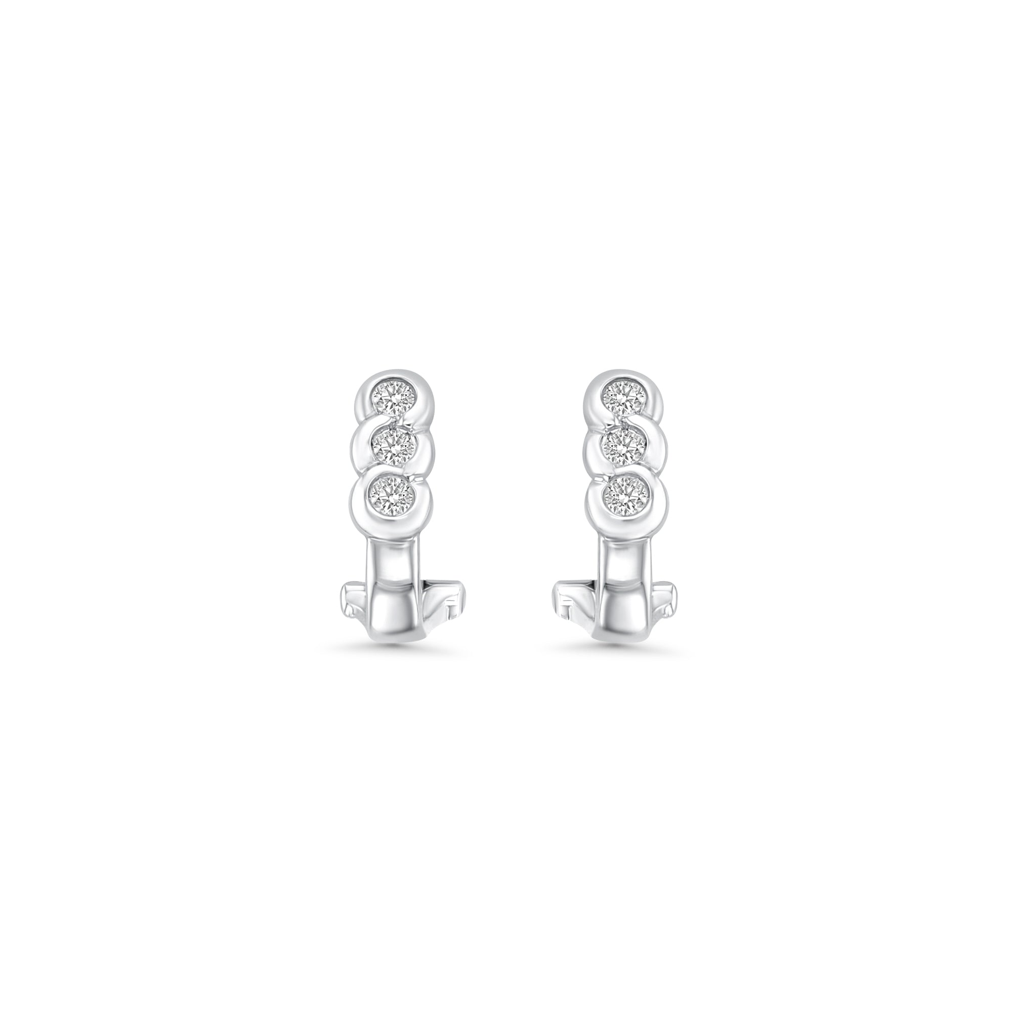14K White Gold Diamond Bezel Earrings 0.43cttw - Elegant Stud Earrings for Women, Perfect for Weddings, Parties & Everyday Wear