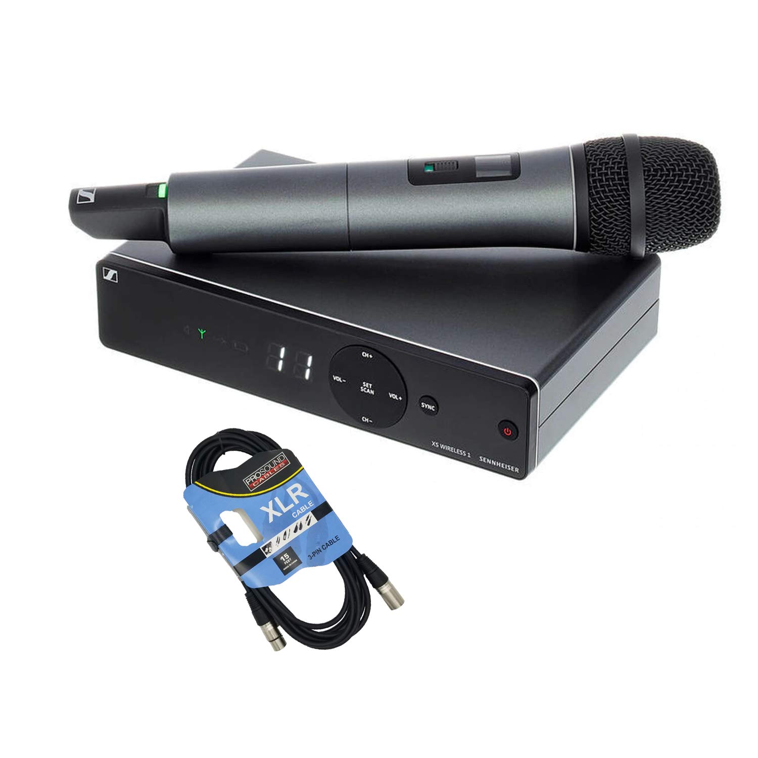 Sennheiser XSW 1-825 Professional Wireless Microphone System with XLR Cable - Ideal for Live Performances, Public Speaking & Studio Recording