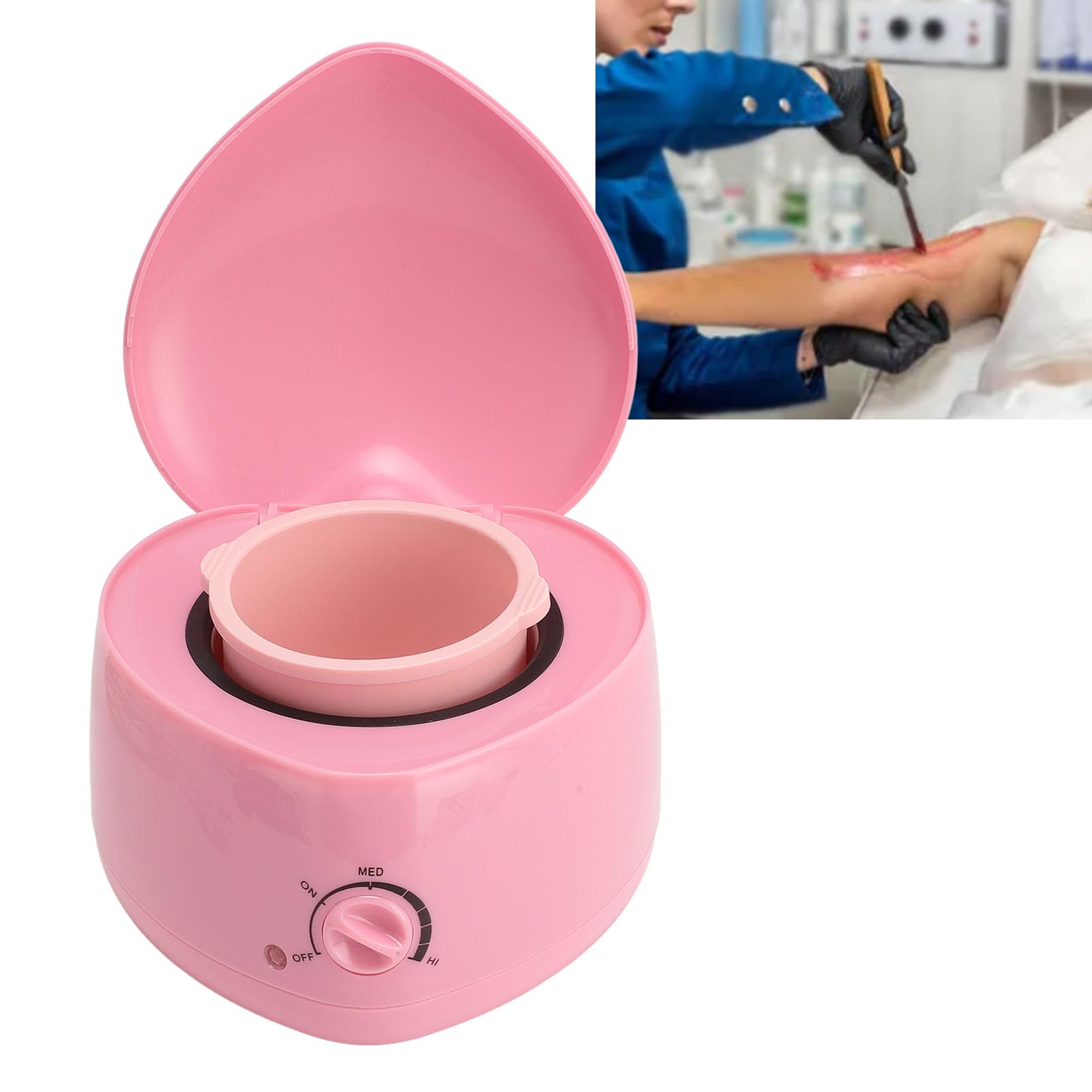 Mini Wax Warmer for Hair Removal - Silicone Bowl with Quick Melting Waxing Pot Heater - Perfect for Home Use & Salon Waxing - Ideal for Legs, Arms, Bikini & Facial Hair Removal