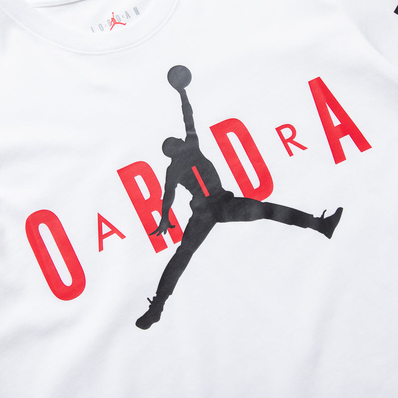 Jordan Air Tee Men's Short Sleeve T-Shirt - White & Black Cotton Casual Streetwear for Basketball, Gym & Everyday Wear