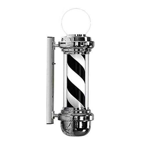 LED Barber Pole Light - 68cm Rotating Striped Wall Light for Barbershops & Hair Salons | Waterproof Outdoor Sign with Black Finish | Perfect for Vintage Barber Shop Decor & Storefront Advertising