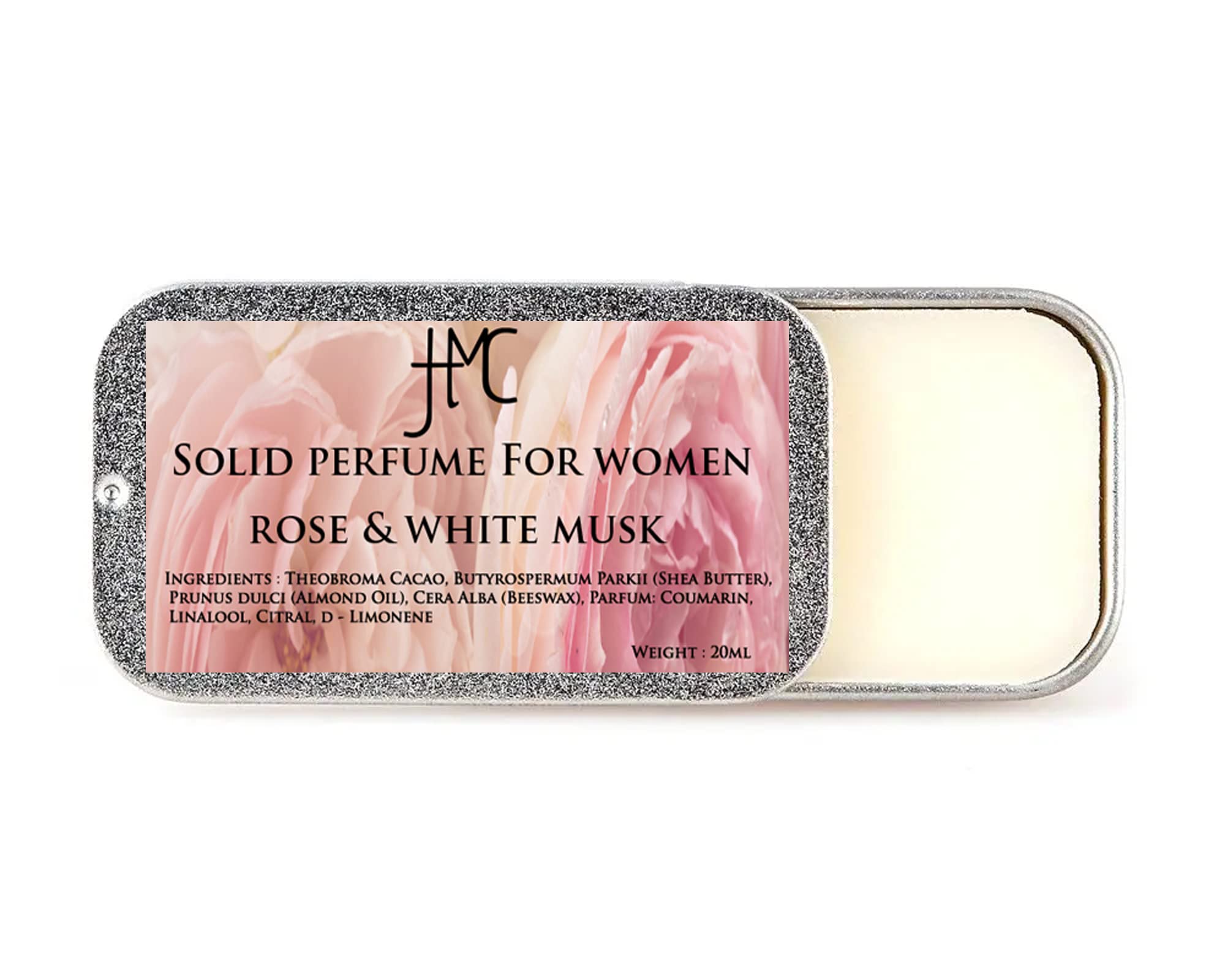 Handmade Solid Perfume for Women - Rose & White Musk Scent | UK Made Long-Lasting Solid Cologne | Perfect for Travel, Purse & Everyday Wear