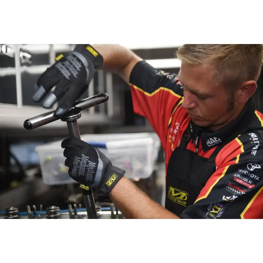 AA Premium Mechanic Work Gloves - Durable Grey Safety Gloves for Automotive & Construction (M/L Size) - Ideal for Mechanics, DIY Projects & Heavy Duty Work