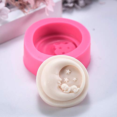 Moon Shaped Silicone Soap Mold for Baby Shower Favors, DIY Candle Making & Cake Decorating - Perfect for Handmade Gifts, Bath Bombs & Home Crafts