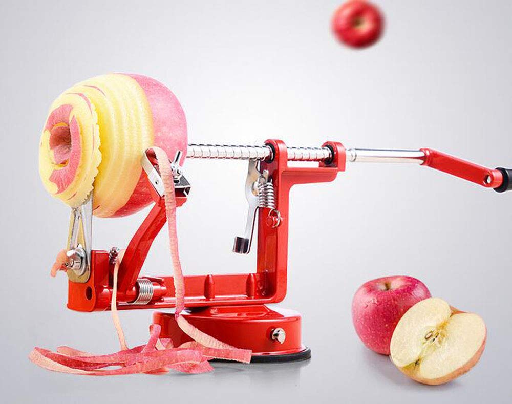 Bekith 3-in-1 Apple Peeler, Potato Slicer and Corer with Strong Suction Base - Perfect for Peeling Apples, Potatoes, Pears - Ideal for Baking, Cooking and Meal Prep