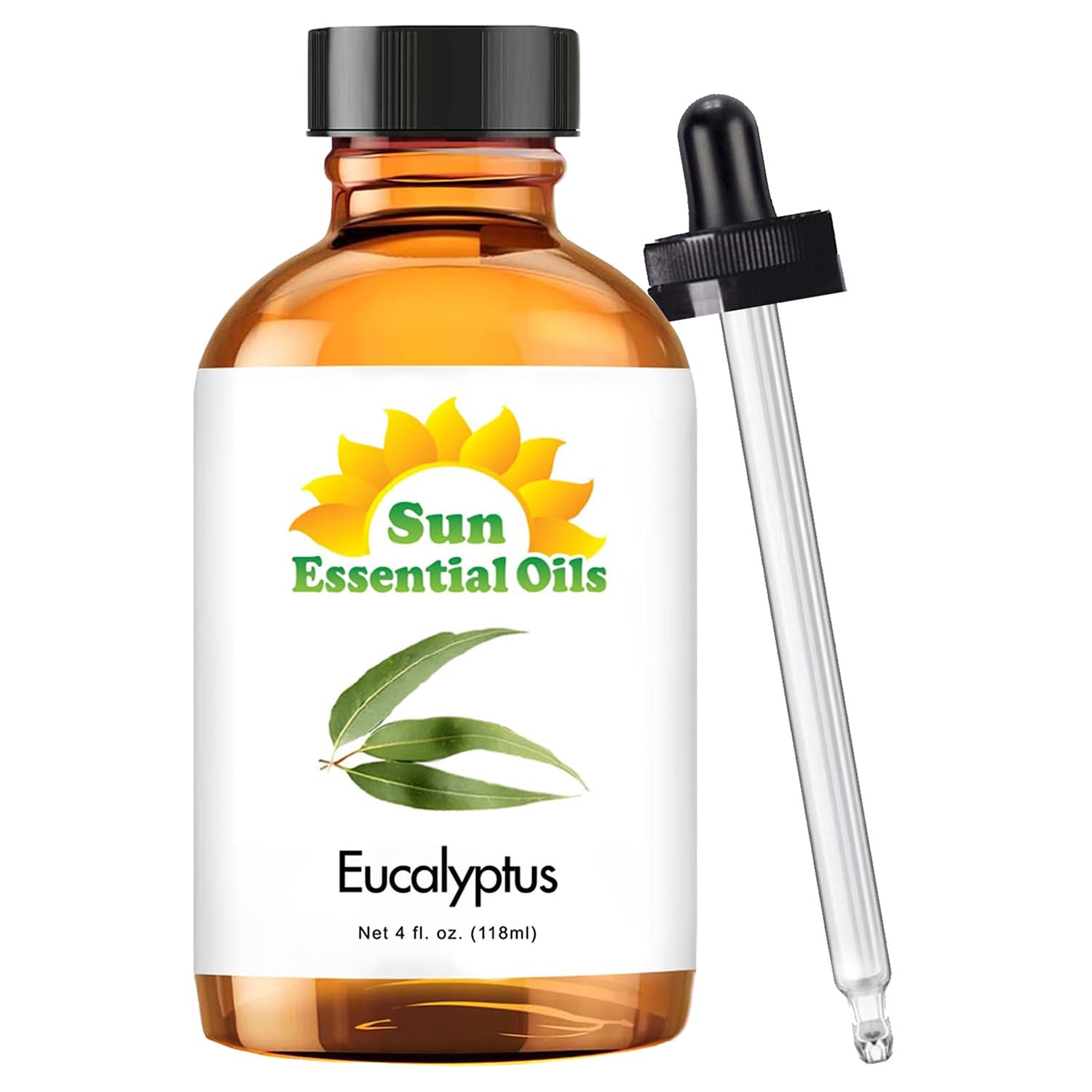 Pure Eucalyptus Essential Oil 4oz - 100% Natural Aromatherapy Oil for Diffusers, Massage & Stress Relief - Sun Essential Oils for Home Spa & Relaxation