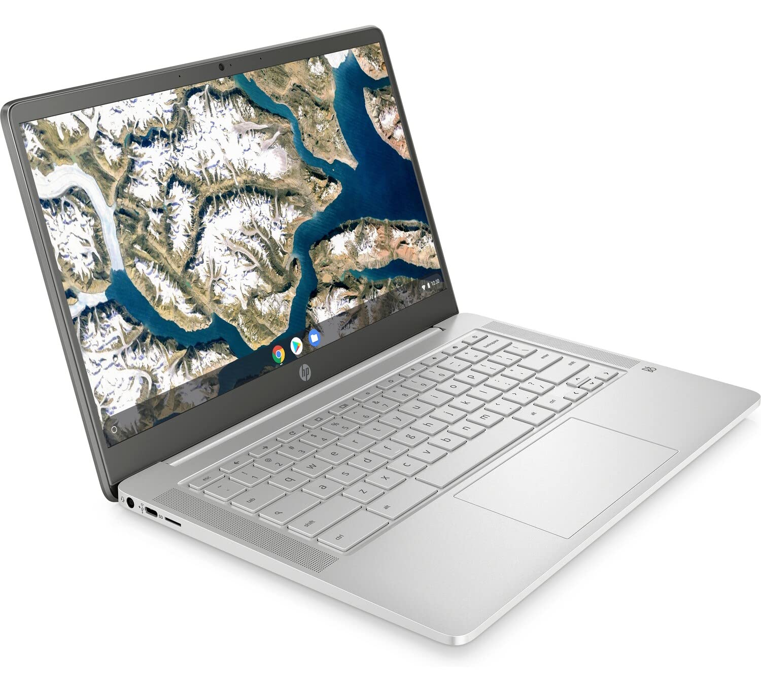 HP Chromebook 14a-na0009ca 14-inch Laptop - Intel Celeron N4020, 4GB RAM, 32GB eMMC, UHD Graphics 600, Bluetooth, WiFi, USB-C, Webcam - Google Chrome OS (Renewed, Mineral Silver) | Perfect for Students, Remote Work & Light Computing