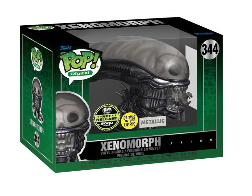 Alien Xenomorph Metallic Glow-in-the-Dark Funko Pop! Vinyl Figure - Limited Edition 5000 Pieces Collectible for Sci-Fi Fans, Horror Movie Merch & NFT Redemption - Perfect for Display, Gifts & Pop Culture Collections