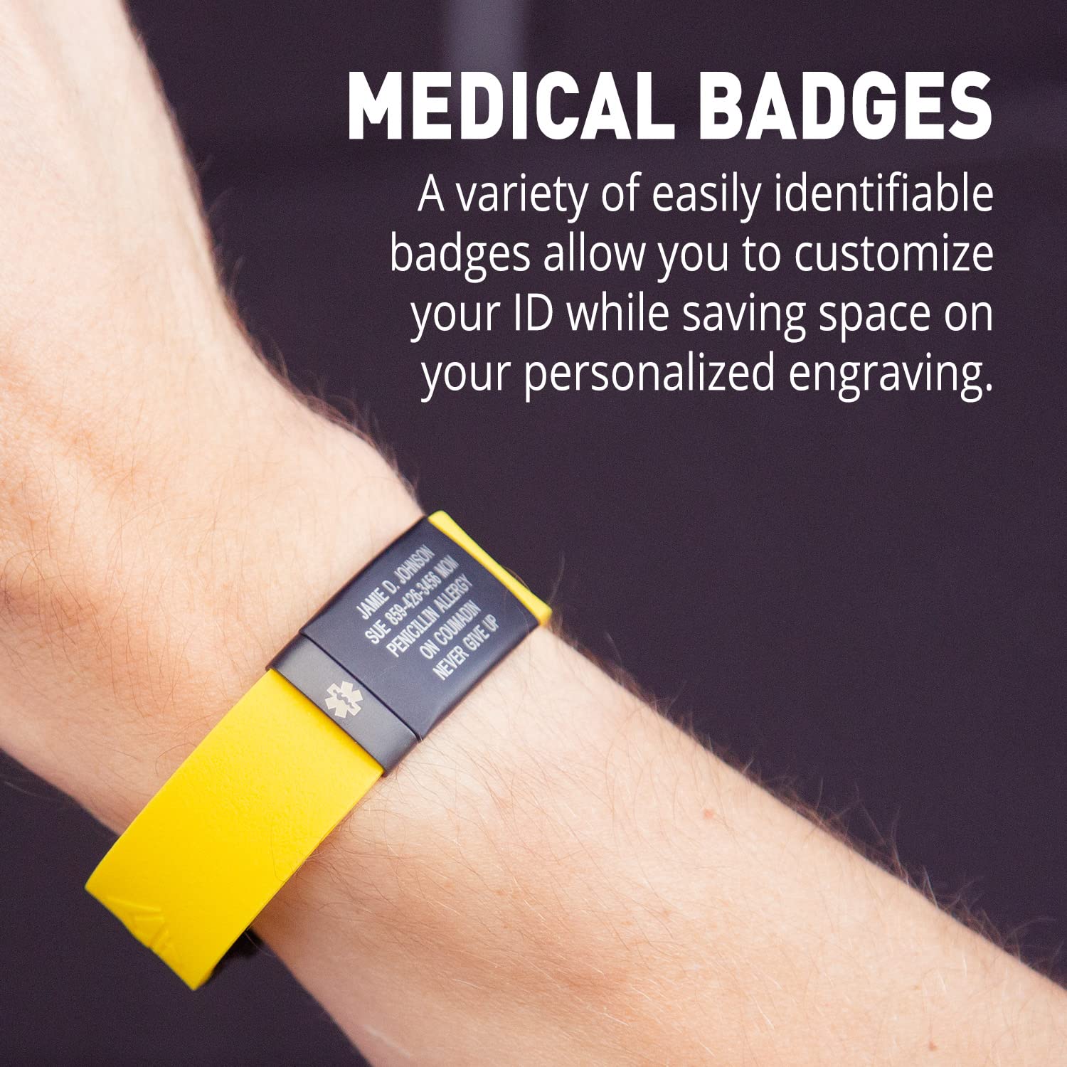 ROAD iD Personalized Medical ID Bracelet - Premium Medical Alert Wristband with Engraved Badge & Secure Silicone Clasp - Ideal for Runners, Cyclists & Outdoor Enthusiasts