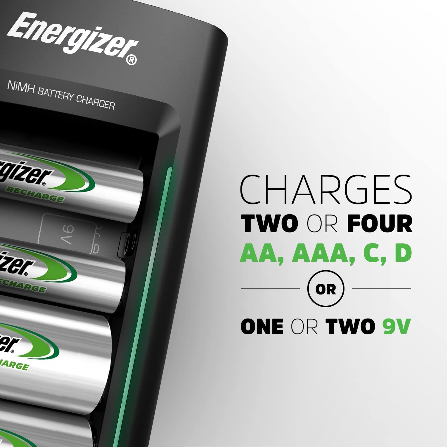 Energizer Rechargeable AAA Batteries (12 Pack) with AA Battery Charger Kit - High Performance NiMH Batteries for Cameras, Toys, Flashlights & Electronics