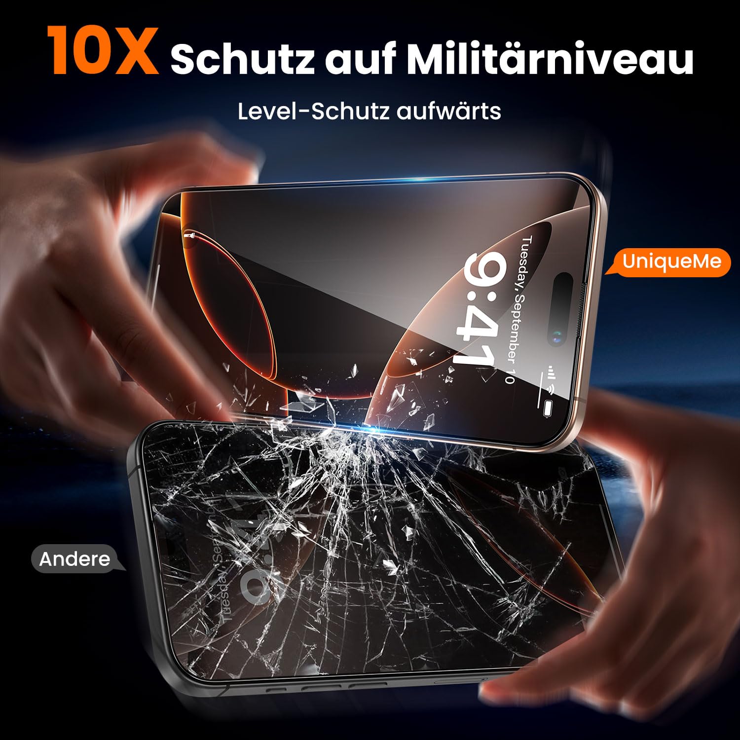 UniqueMe Tempered Glass Screen Protector for iPhone 16 Pro - [Full Coverage] 2-Pack with Easy Auto Installation Kit | Perfect for Everyday Use, Gaming & Outdoor Activities