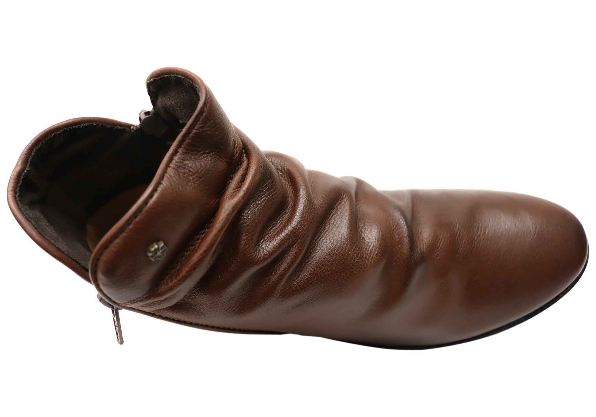 Perlatto Linda Women's Comfortable Leather Ankle Boots - Brazilian Made Leather Booties for Walking, Work & Casual Outfits