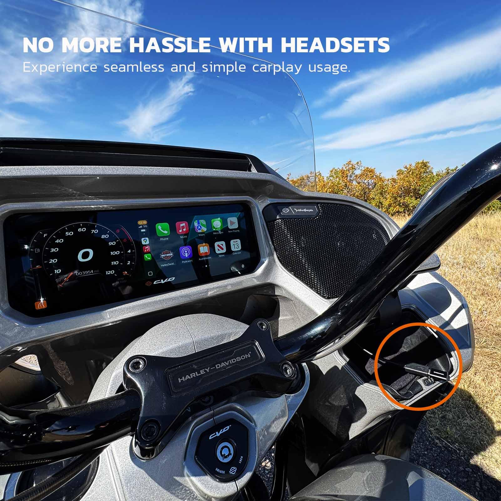 MaedHawk Bypass Motorcycle Bluetooth Headset Adapter with CarPlay Support & USB-C Passthrough Charging - Perfect for Hands-Free Calls, Music Streaming & GPS Navigation on Harley, Honda & Yamaha Bikes