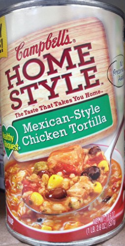 Campbell's Homestyle Healthy Request Mexican-Style Chicken Tortilla Soup 18.6oz (Pack of 8) - Authentic Flavor, Ready-to-Eat Meal for Quick Lunches, Dinners & Camping Trips