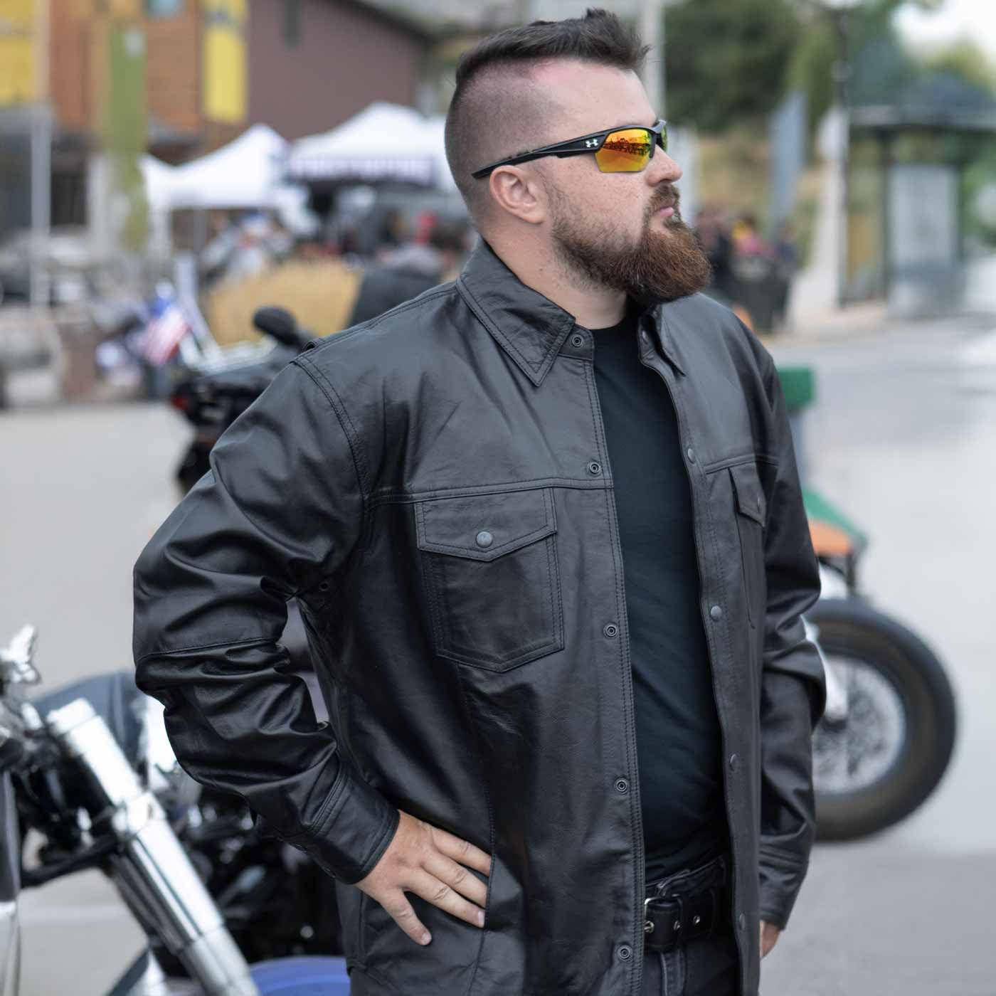 Milwaukee Leather LKM1600 Men's Black Lightweight Biker Jacket - Motorcycle Riding, Casual Wear & Outdoor Adventure Apparel