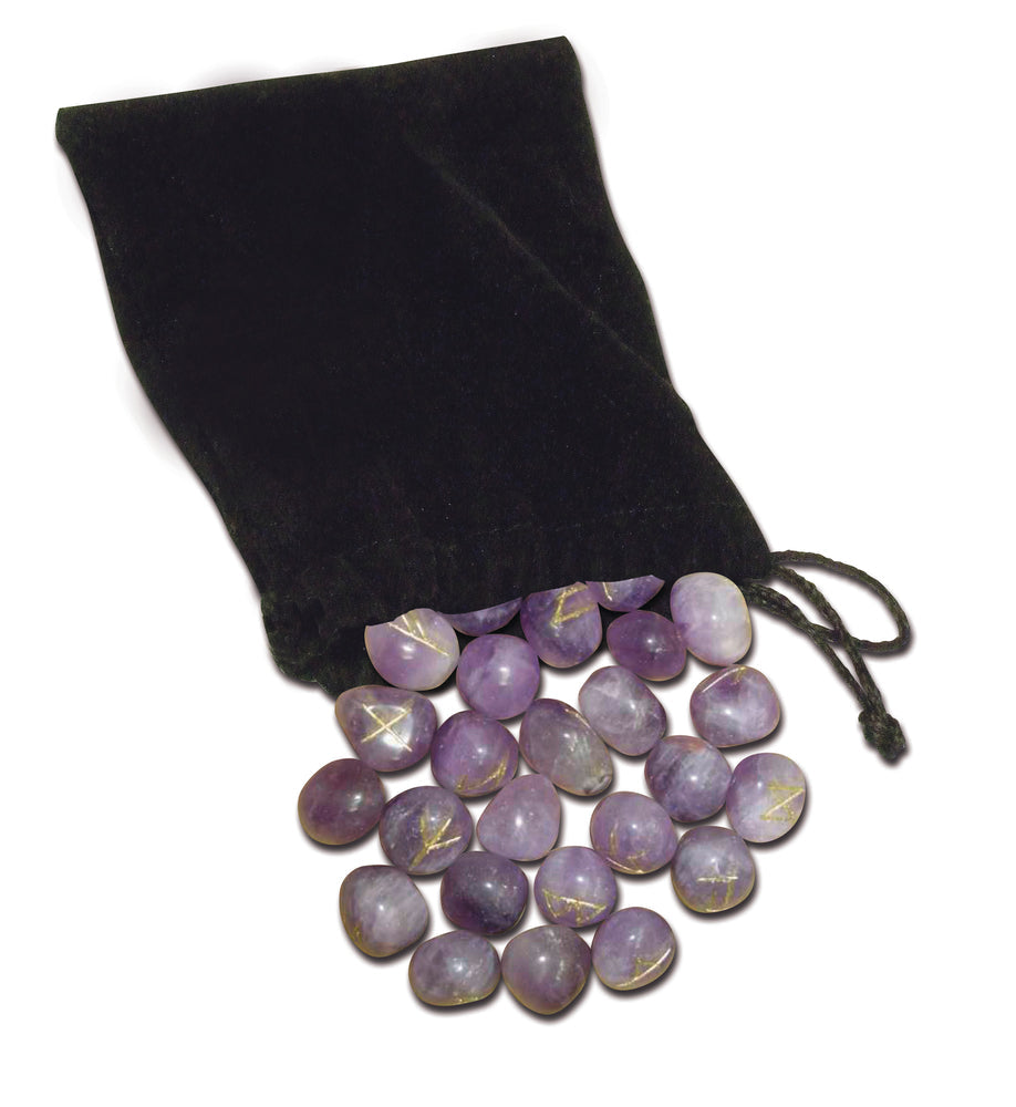 Amethyst Runes Set - Natural Crystal Divination Stones for Spiritual Healing, Meditation & Fortune Telling | Perfect for Tarot Readings, Energy Cleansing & Witchcraft