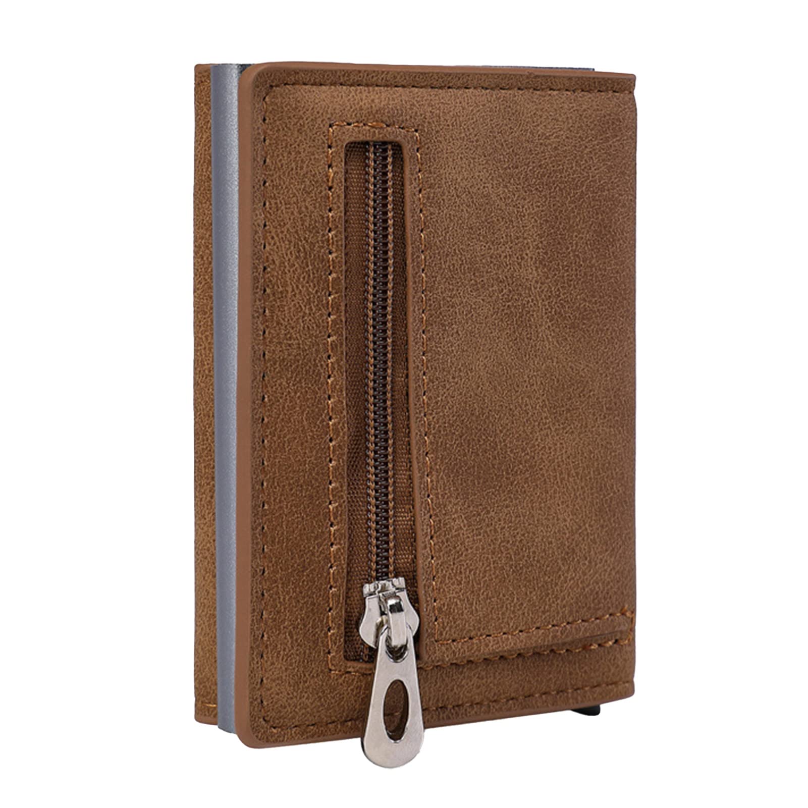 Slim Leather Card Holder for Men - RFID Blocking, Large Capacity, Durable Faux Leather Minimalist Wallet - Perfect for Everyday Carry, Travel & Business Use