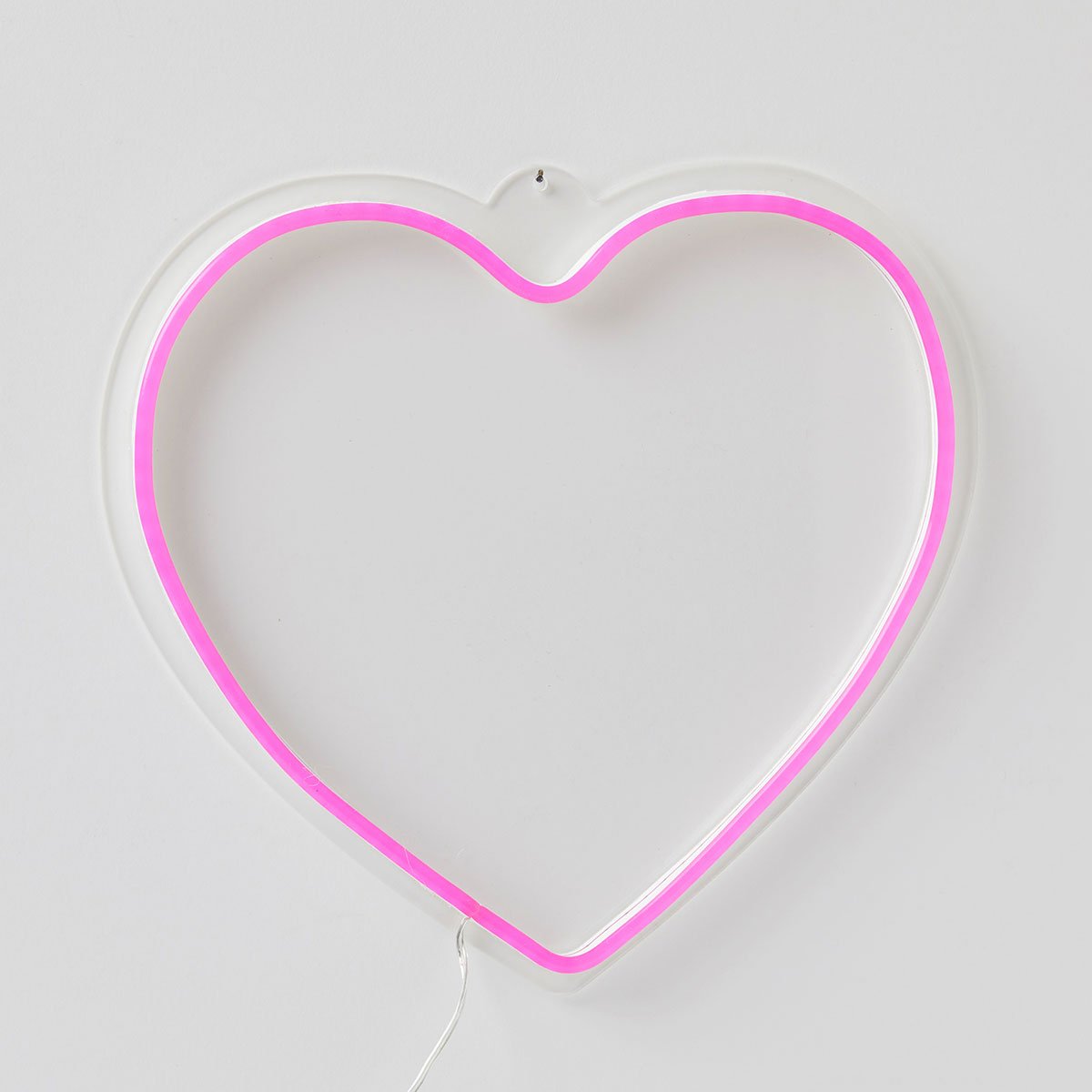 Heart LED Neon Hanging Light - Romantic Bedroom & Living Room Decor - Dimmable Battery/USB Powered Wall Art for Valentine's Day, Wedding, Anniversary Gifts