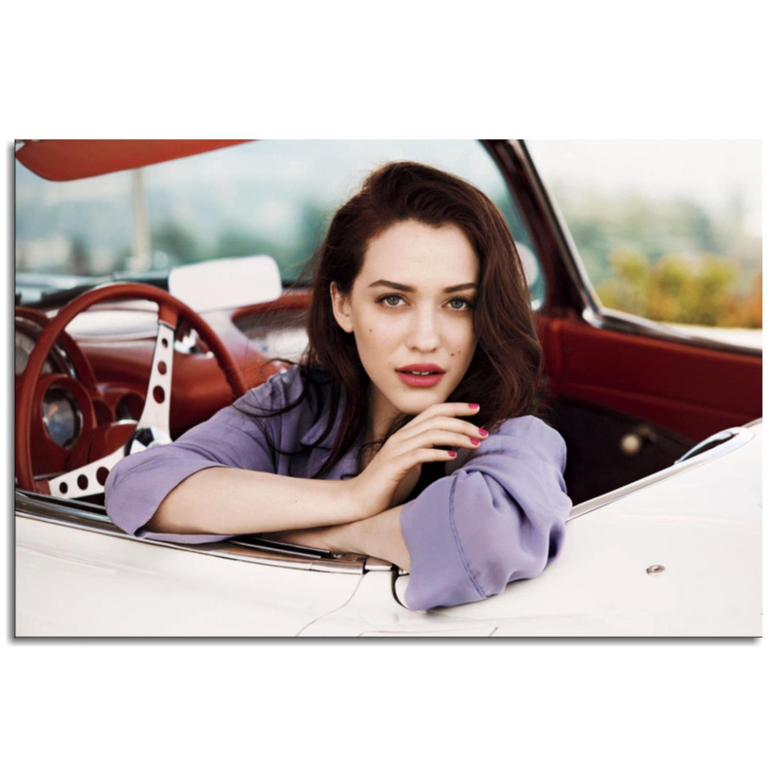 Kat Dennings Poster Canvas Print - 24x16 Inch Unframed Wall Art for Home, Office & Bedroom Decor | Celebrity Portrait Painting for Living Room, Man Cave & Gift Ideas