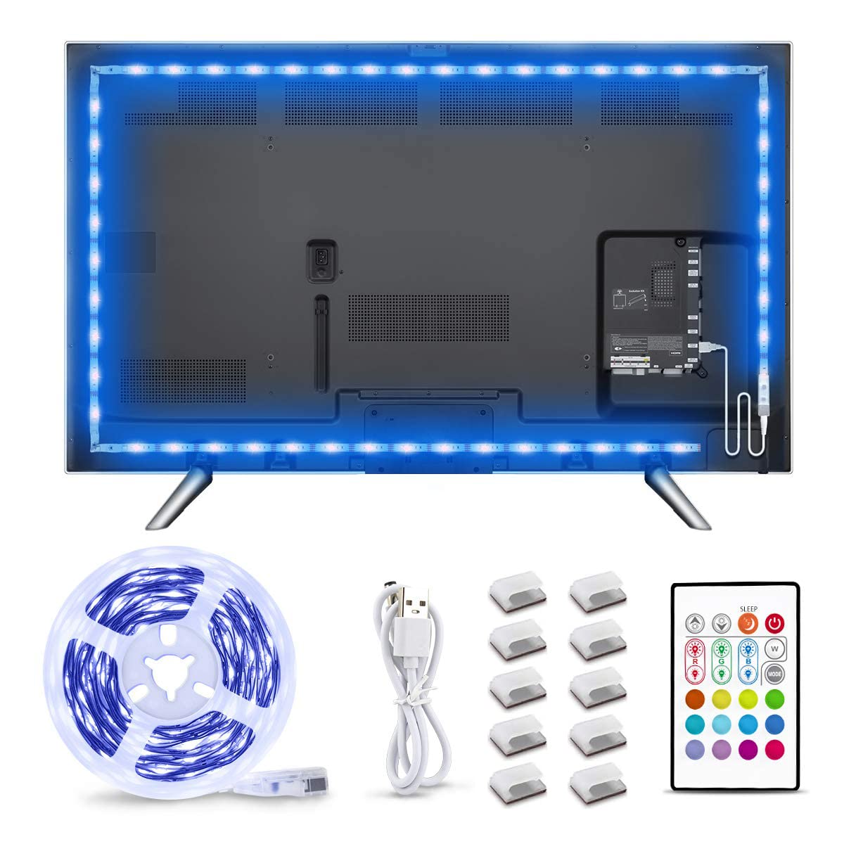 MY BEAUTY LIGHT 14.8ft RGB LED Strip Lights for 60-70 Inch TV, 4096 Color Changing Smart LED Lights with App Control - Perfect for Bedroom, Gaming Room & Home Theater Ambient Lighting