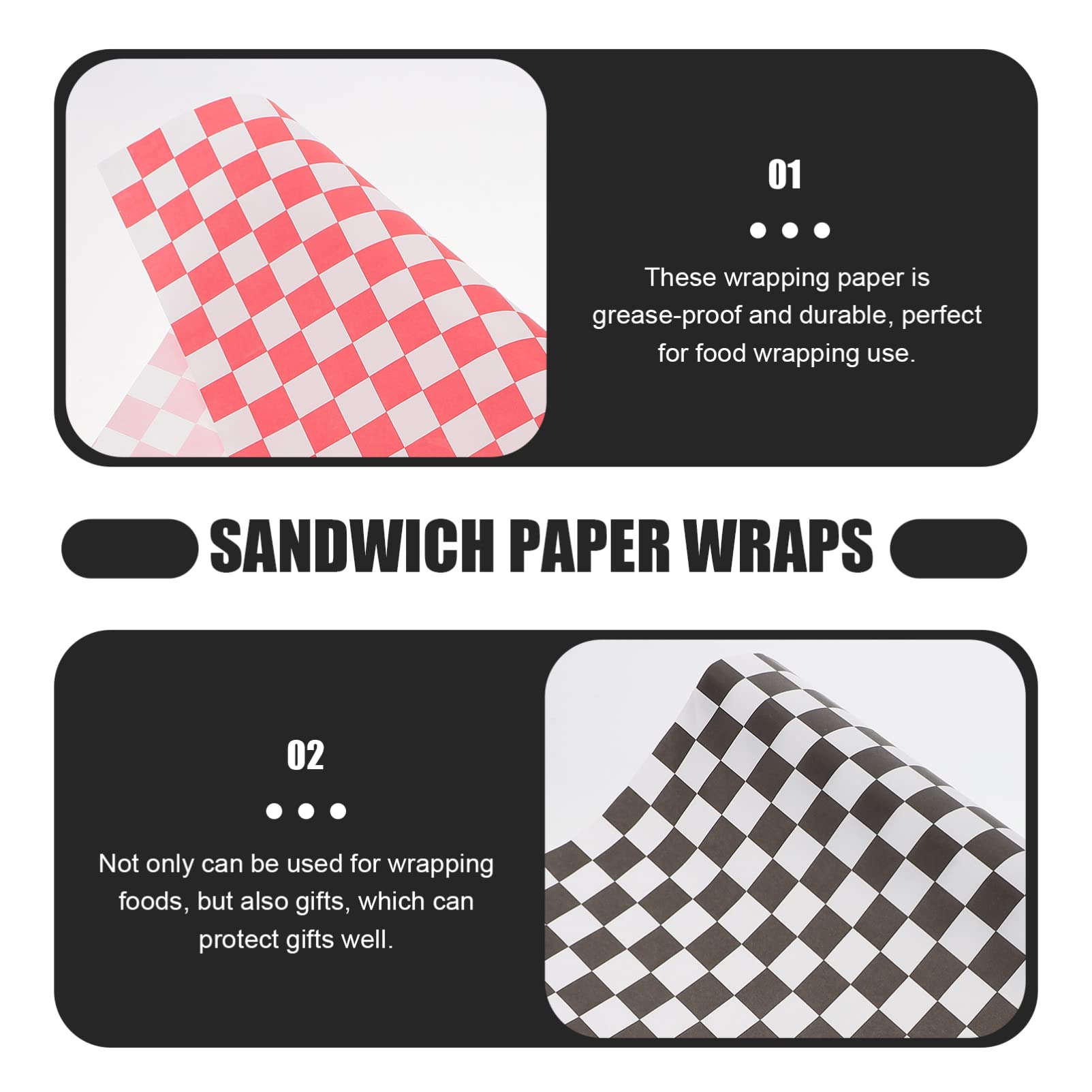100pcs Premium Sandwich Wrapping Paper - Food Safe Burger & Snack Wraps, Basket Liners for Sandwiches, Burgers & Snacks | Perfect for Home, Restaurants, Picnics & Air Fryer/Oven Use