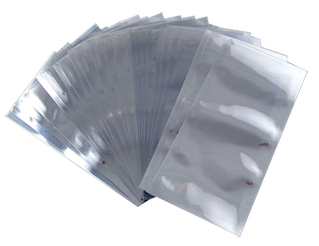 APQ Pack of 200 Static Shielding Bags 12x26 Inch - Grey ESD Protection Bags for Electronics | Anti-Static Heat Sealable Open-End Bags | Transparent EMI Shielding Material | Ideal for Sensitive Computer Parts & Circuit Boards Storage