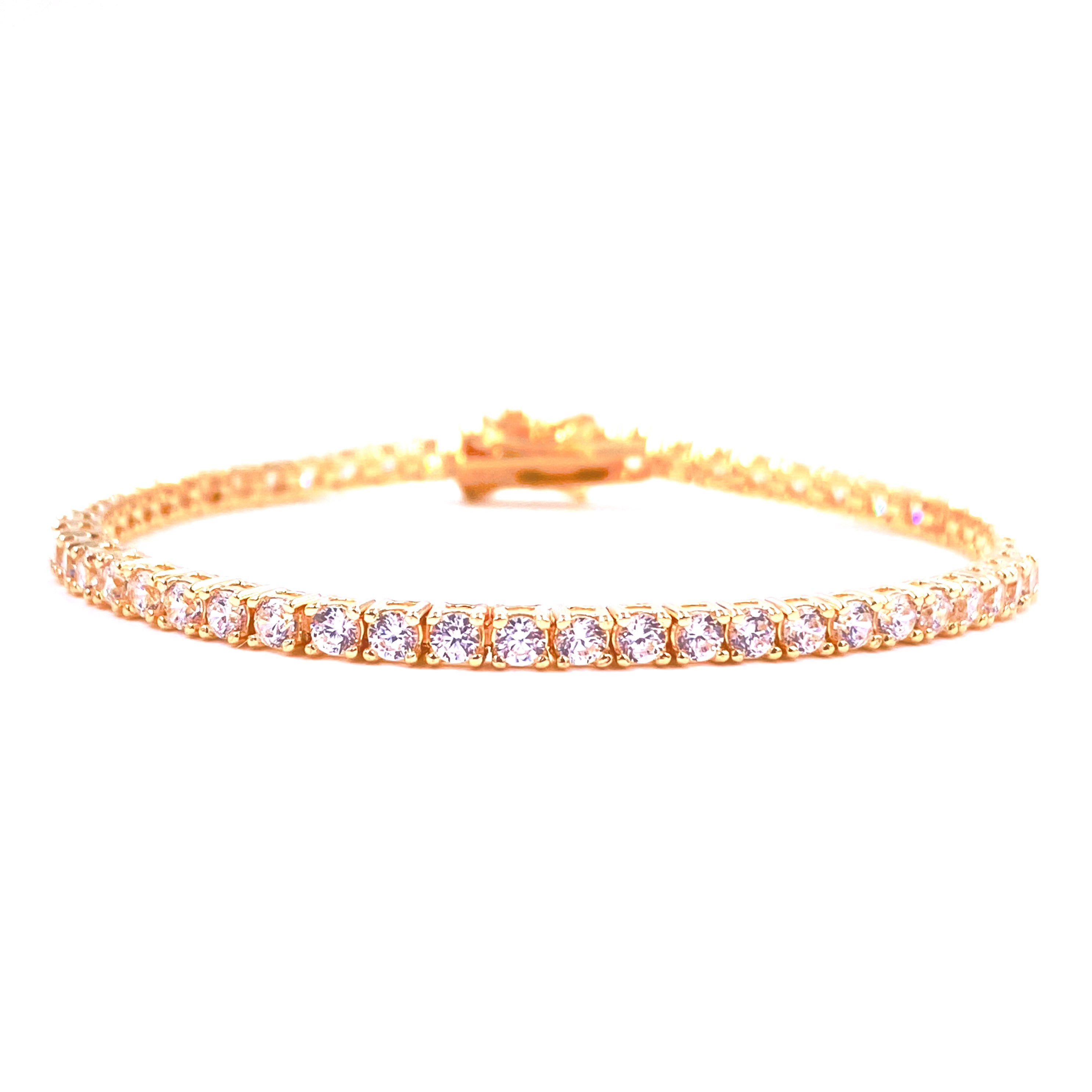Ashley Gold Sterling Silver Gold Plated 4.50CTW Cubic Zirconia Tennis Bracelet for Women - Elegant Jewelry Gift for Anniversary, Wedding & Special Occasions