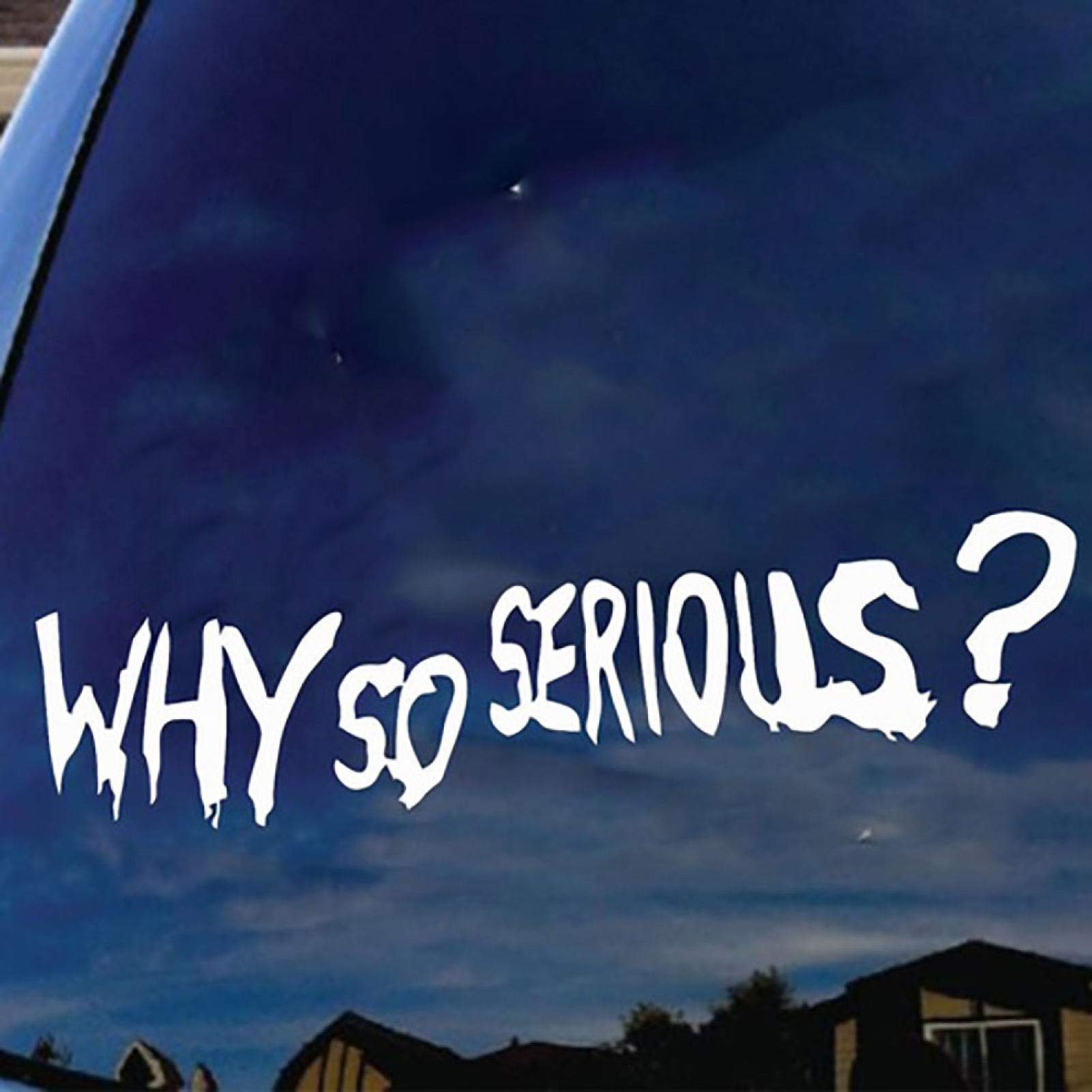 Funny 'Why So Serious?' Reusable Car Decals - Reflective Movable Stickers for Windows & Bumpers - Joker Inspired Car Accessories for Halloween & Comic Con Events