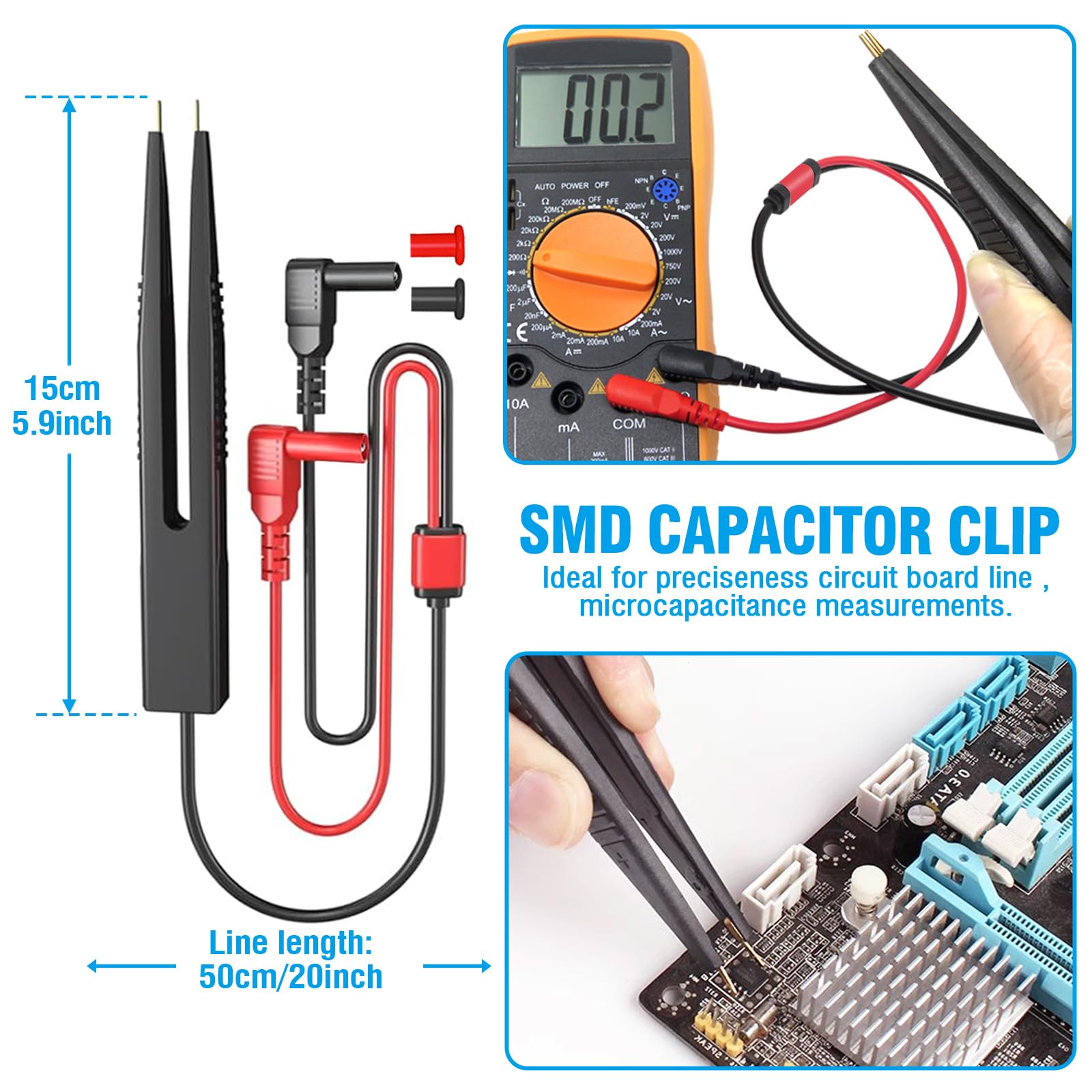 Professional Multimeter Test Leads Set with Alligator Clips - for Electric Circuits & DIY Experiments