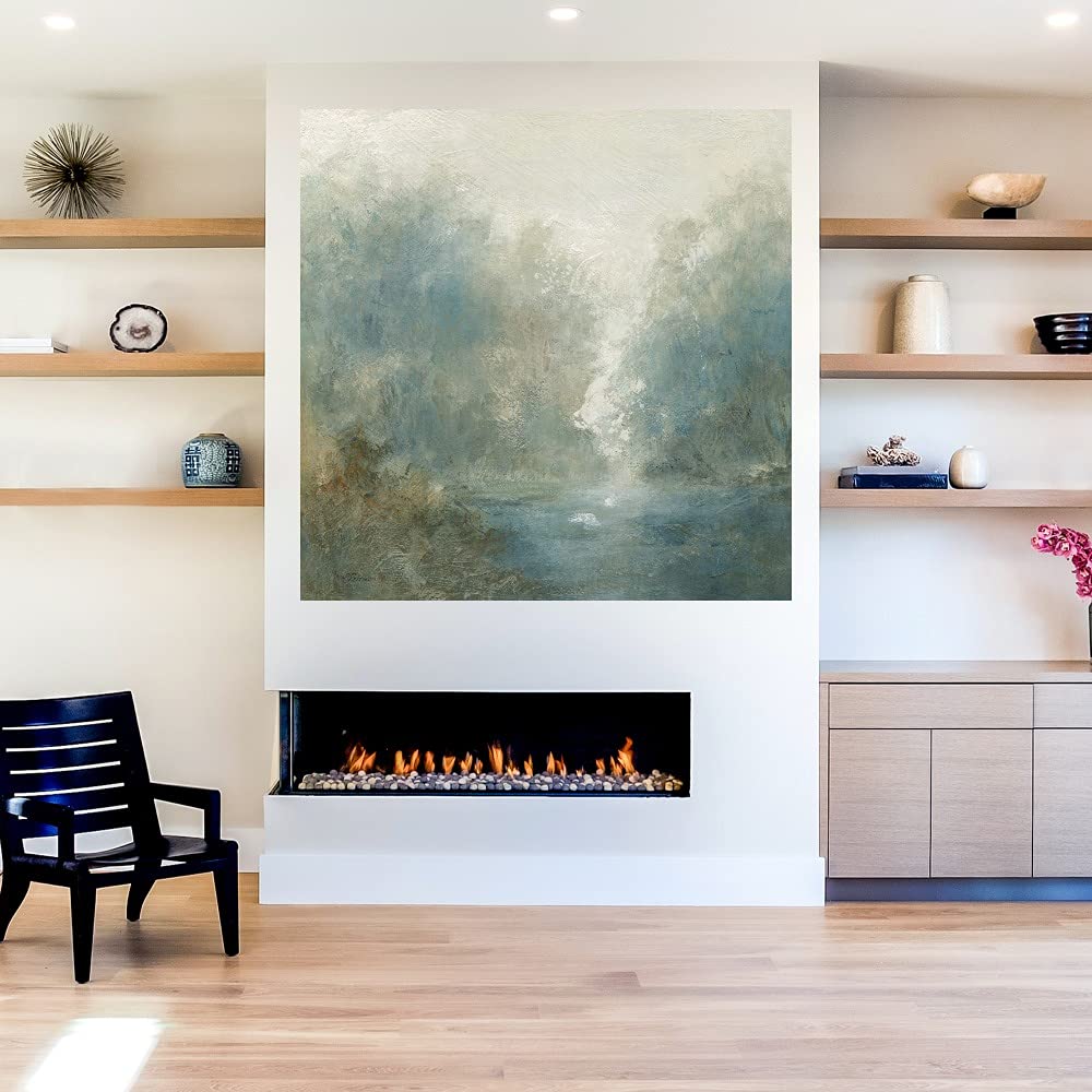 Carol Robinson Fine Art Canvas - Quiet Mist Abstract Wall Art for Living Room, Bedroom, Office Decor | 32x32 Inch Ready-to-Hang Painting | Modern Home & Commercial Space Decoration