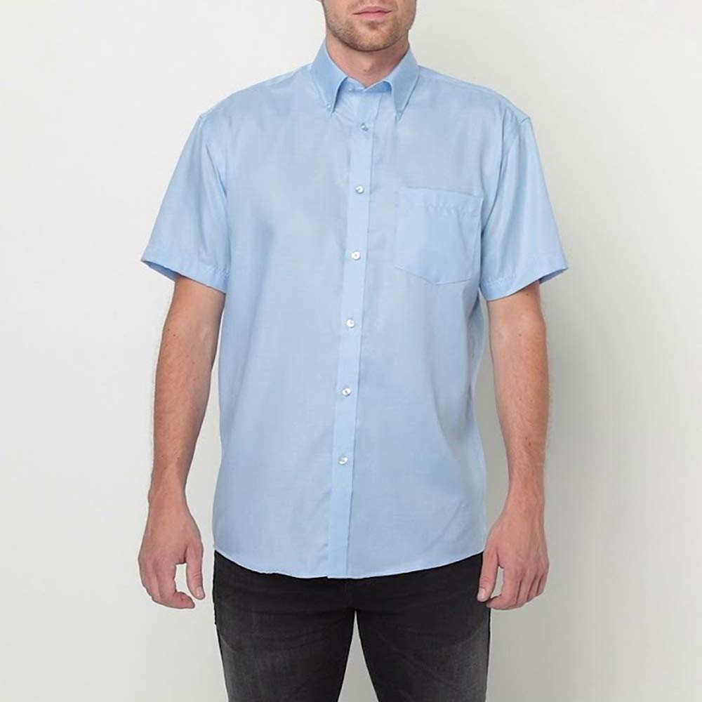Russell Collection Men's Short Sleeve Non-Iron Dress Shirt - Comfortable & Wrinkle-Free for Office, Business Casual & Formal Occasions