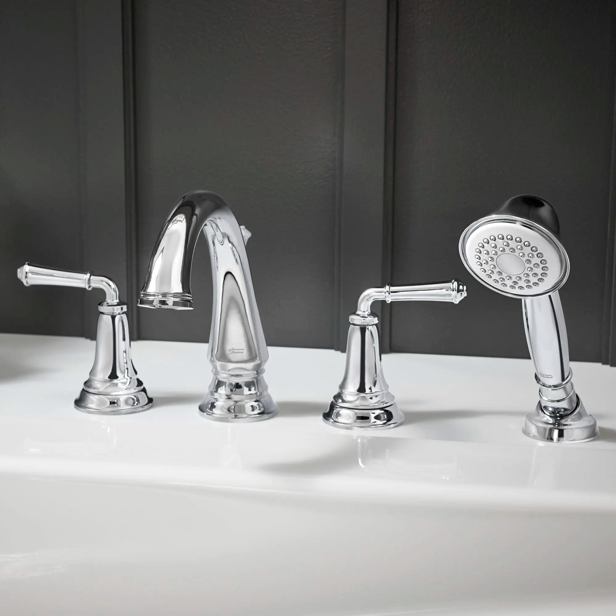 Delancey® Bathtub Faucet with Lever Handles & Personal Shower for Flash® Rough In Valve - Perfect for Bathroom Renovation & Spa-Like Experience