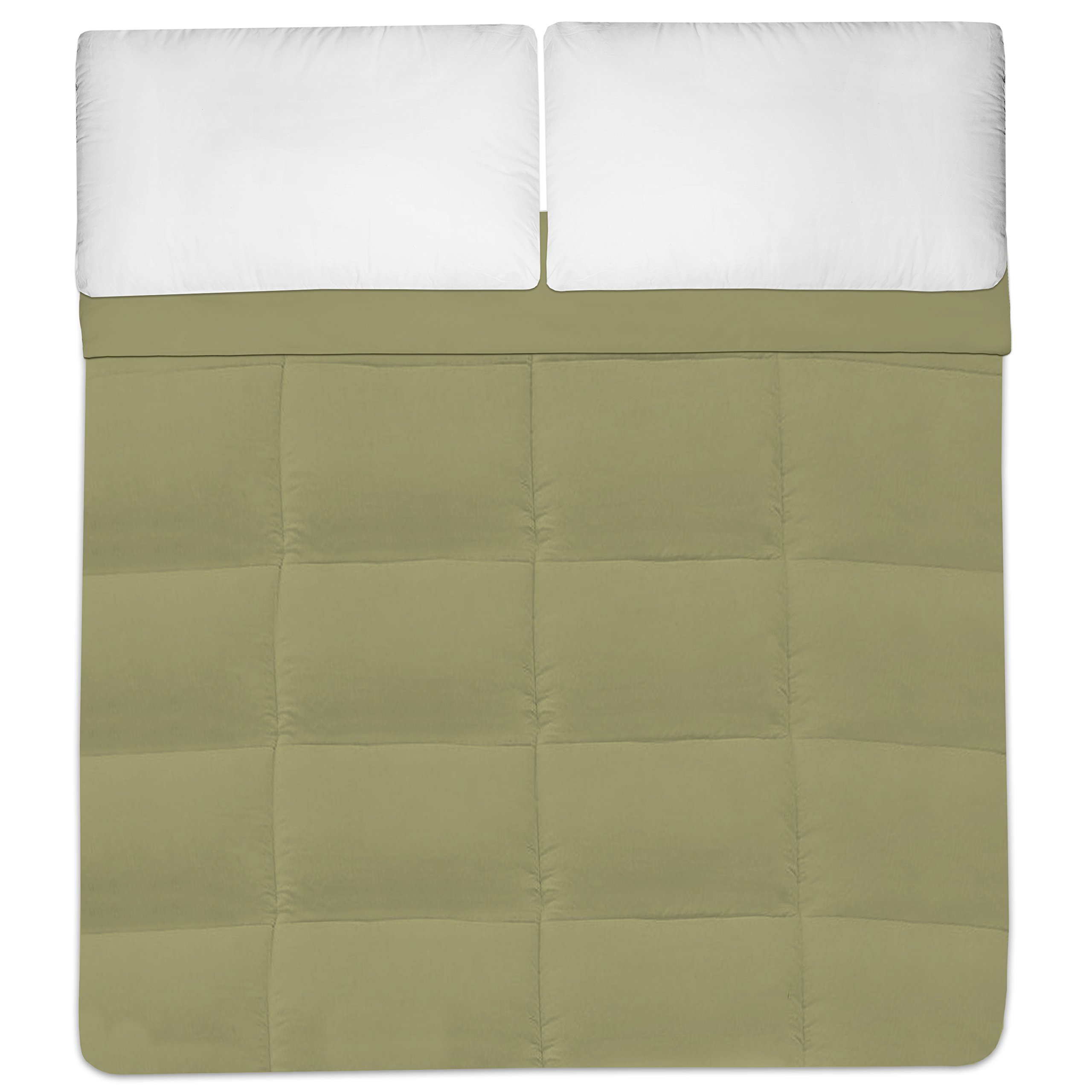 Sweet Home Collection Hypoallergenic Down Alternative Polyester Comforter - Box Stitch Design, Ultra-Soft Microfiber Bedding Set - Twin Size, Sage Green - Perfect for Allergy Sufferers & Cozy Bedroom Decor