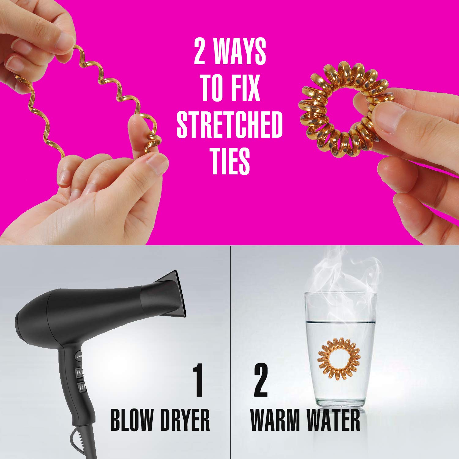 20 Pcs Spiral Hair Ties No Crease Coil Hair Bands for Thick Hair - Soft Phone Cord Ponytail Holders for Women & Girls - Perfect for Workouts, Yoga, Sports and Everyday Styling