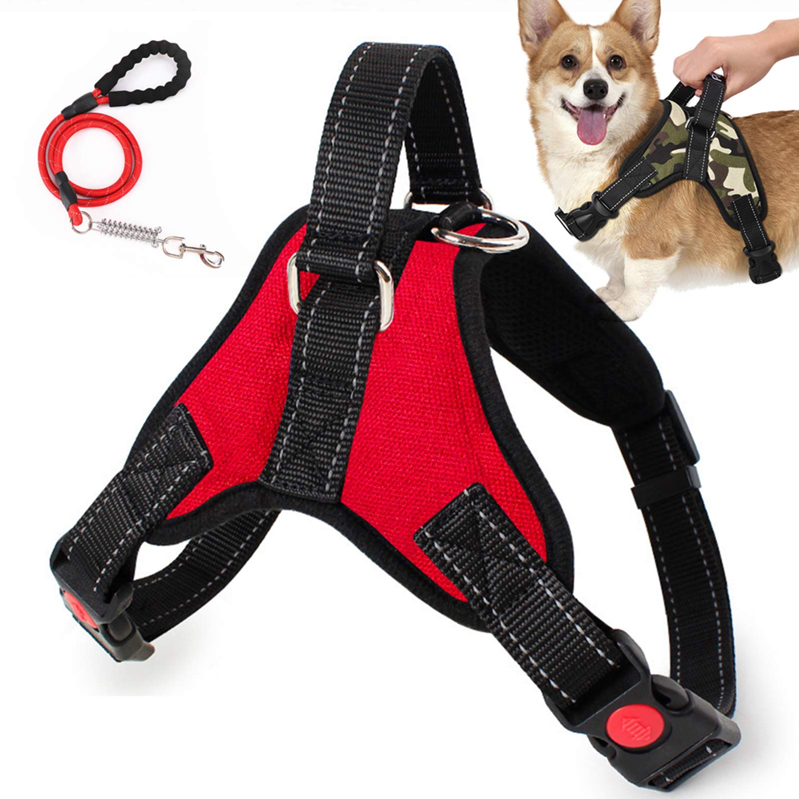 Best No Pull Dog Harness with Handle - Adjustable, Breathable Pet Vest for Small, Medium & Large Dogs - Perfect for Walking, Training & Outdoor Adventures (Includes Free Dog Leash)