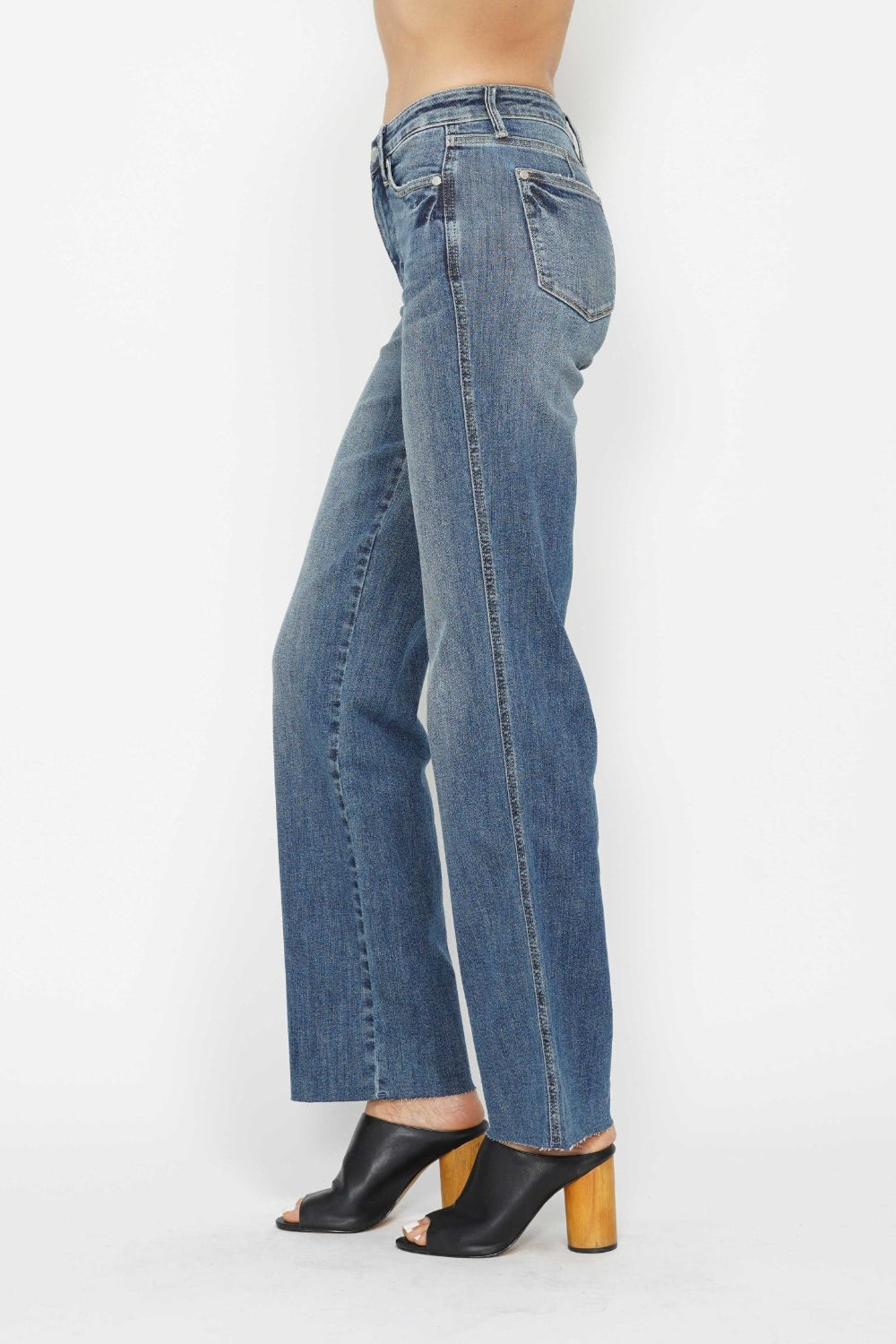 Judy Blue High Waisted Tummy Control Straight Leg Jeans for Women - Perfect for Work, Casual Wear & Everyday Comfort