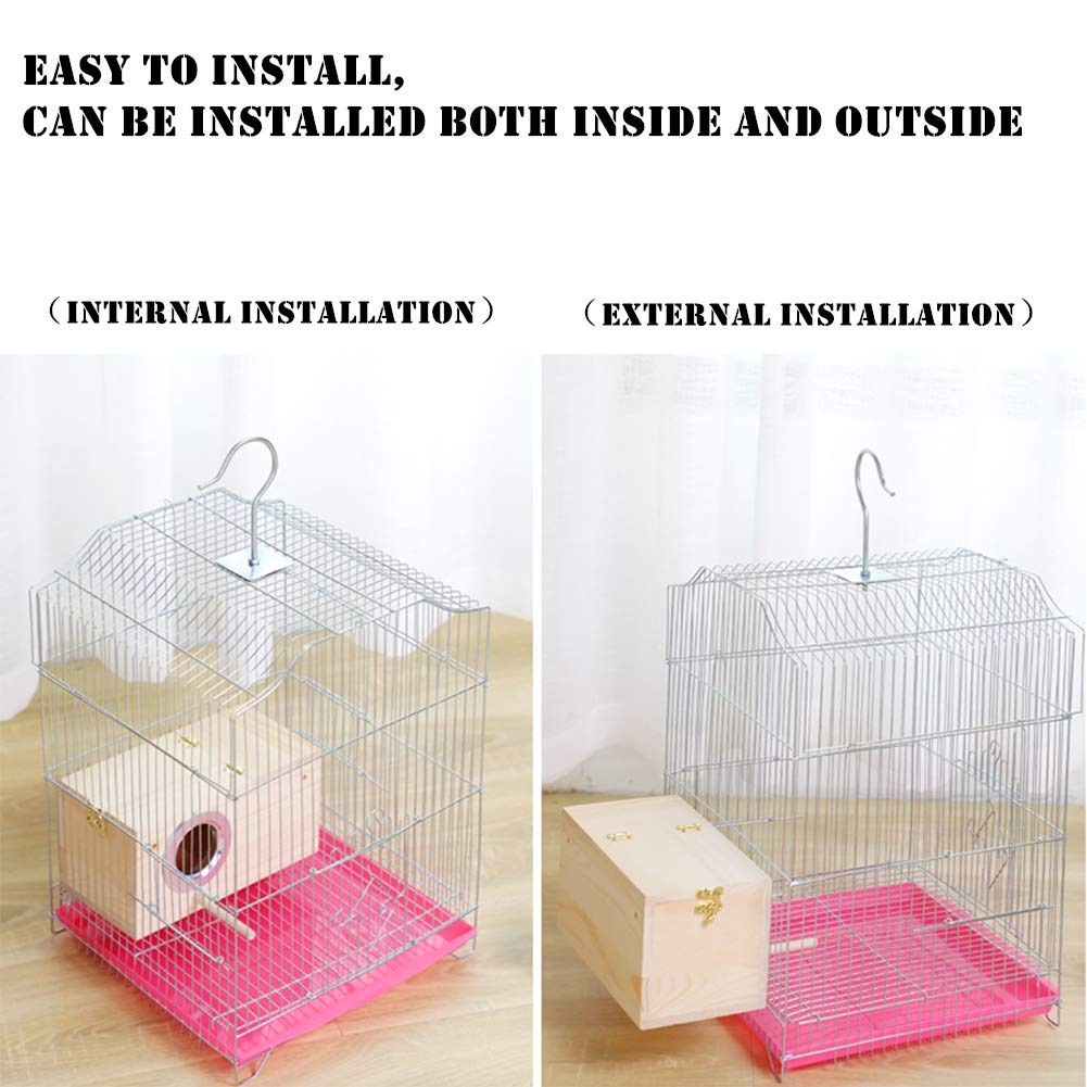 Premium Pine Wood Parakeet Nest Box - XL Size Bird House for Budgies, Lovebirds, Cockatiels & Parrotlets | Safe Breeding & Mating Shelter | Perfect for Aviaries, Bird Cages & Outdoor Use