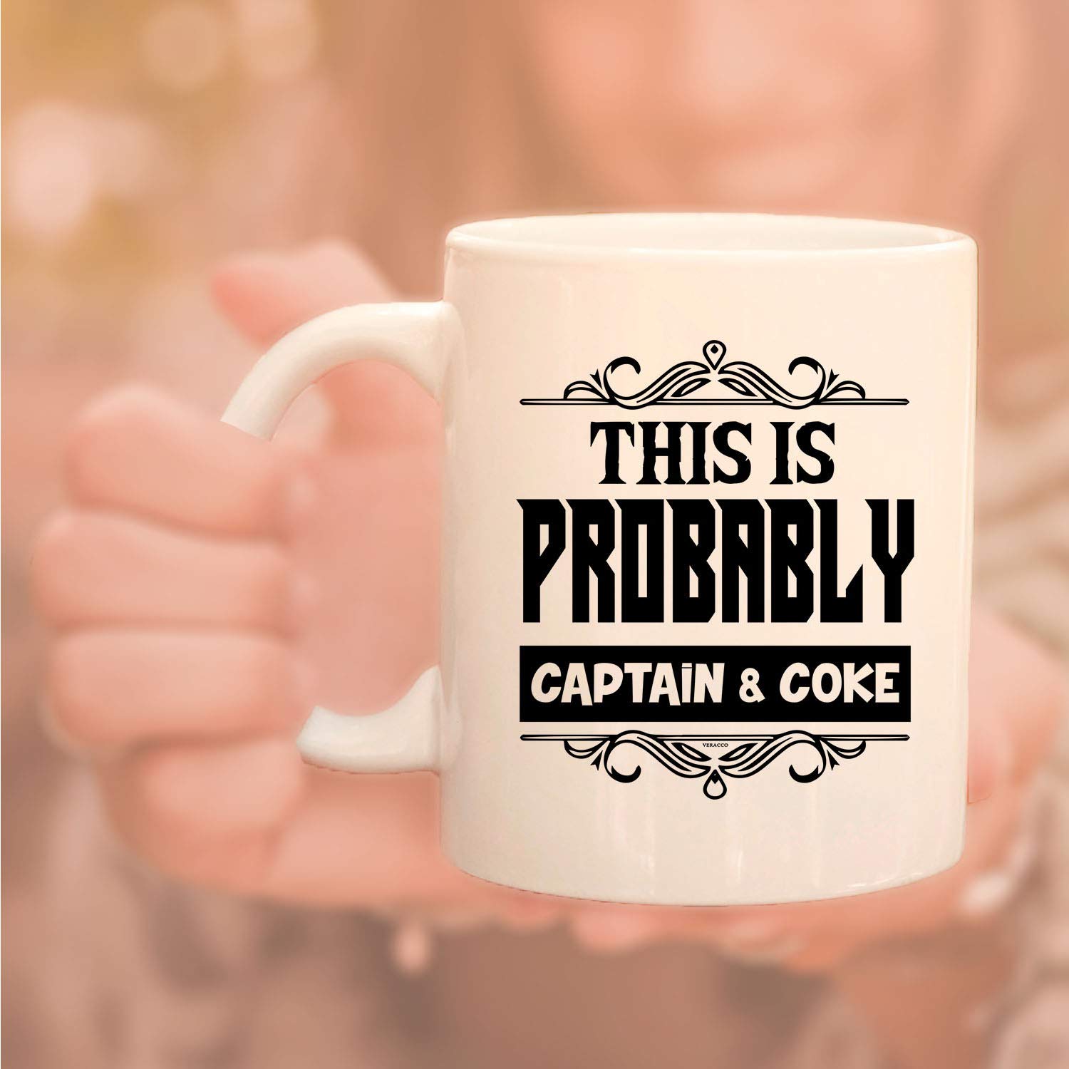 Funny Captain & Coke Ceramic Coffee Mug - Unique Novelty Gift for Mom, Dad, Friends | Bachelor Party, Office, Home Use Coffee Cup